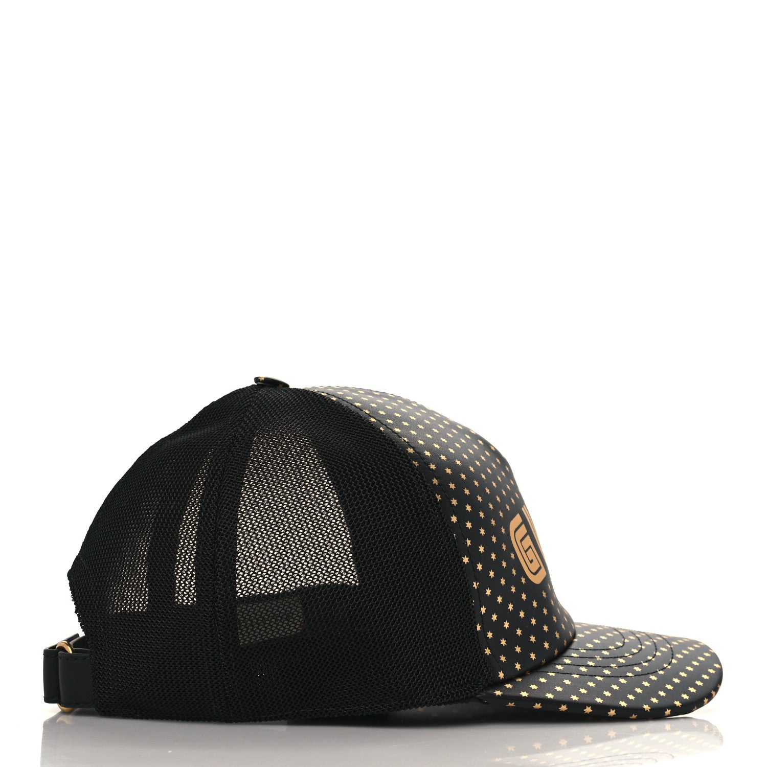 Gucci X SEGA Calfskin GUCCY Stars Baseball Hat XL Black Gold 5 of 8