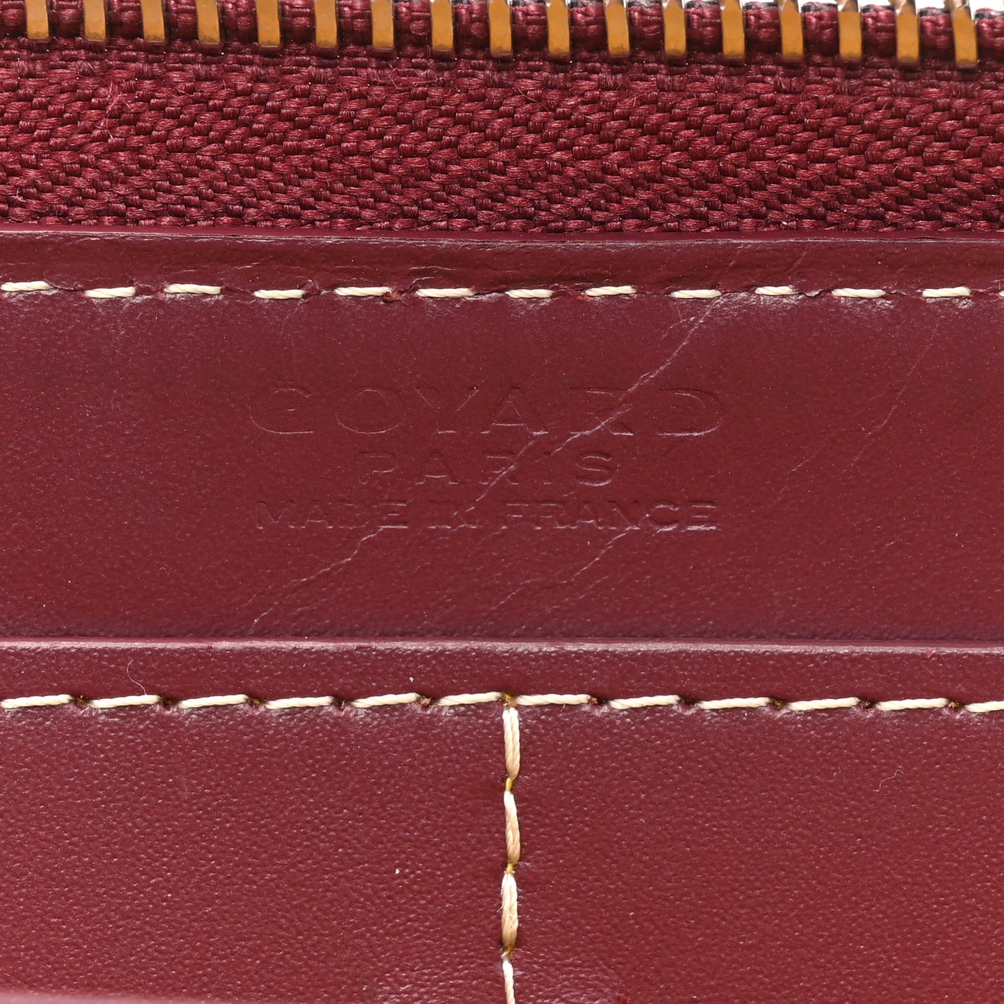 Goyardine Matignon Zip Around GM Wallet Burgundy