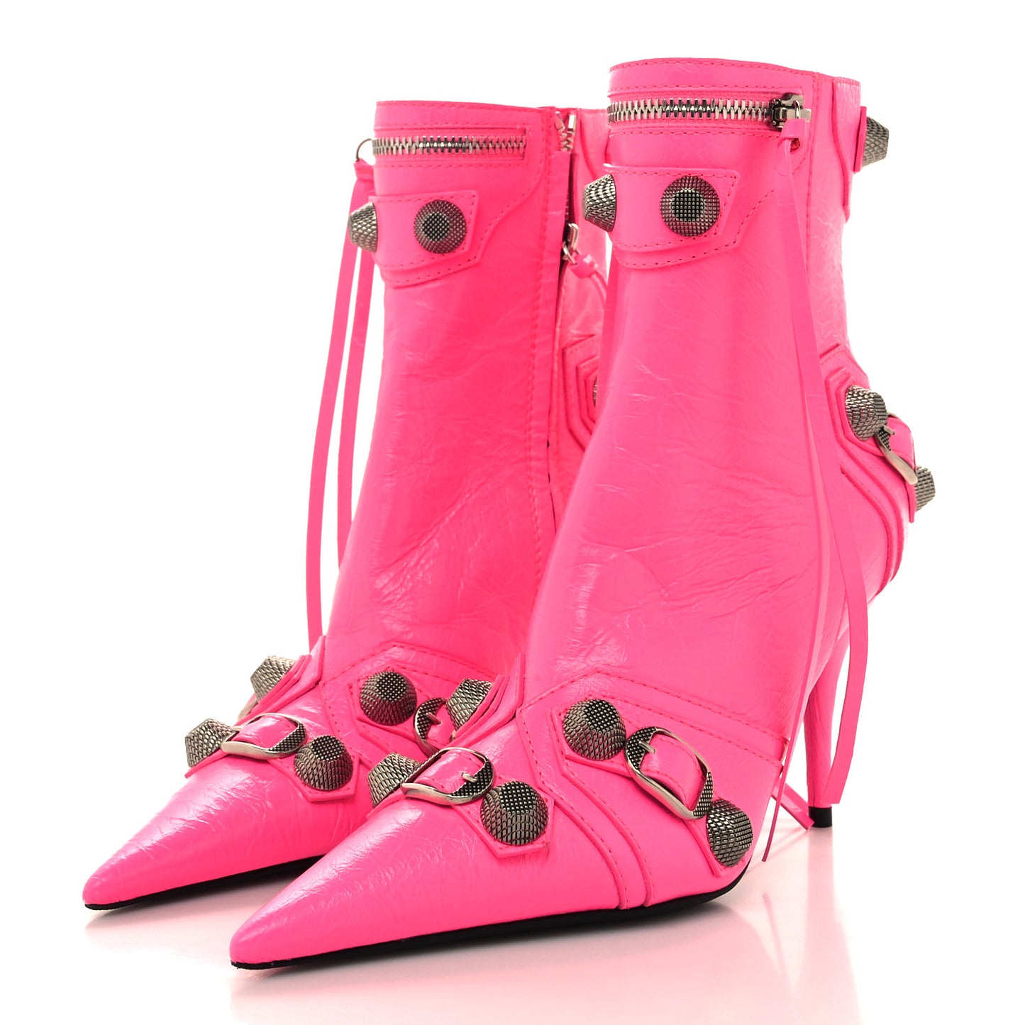 Agneau Arena Cagole 90mm Ankle Boots 35 Fluo Pink