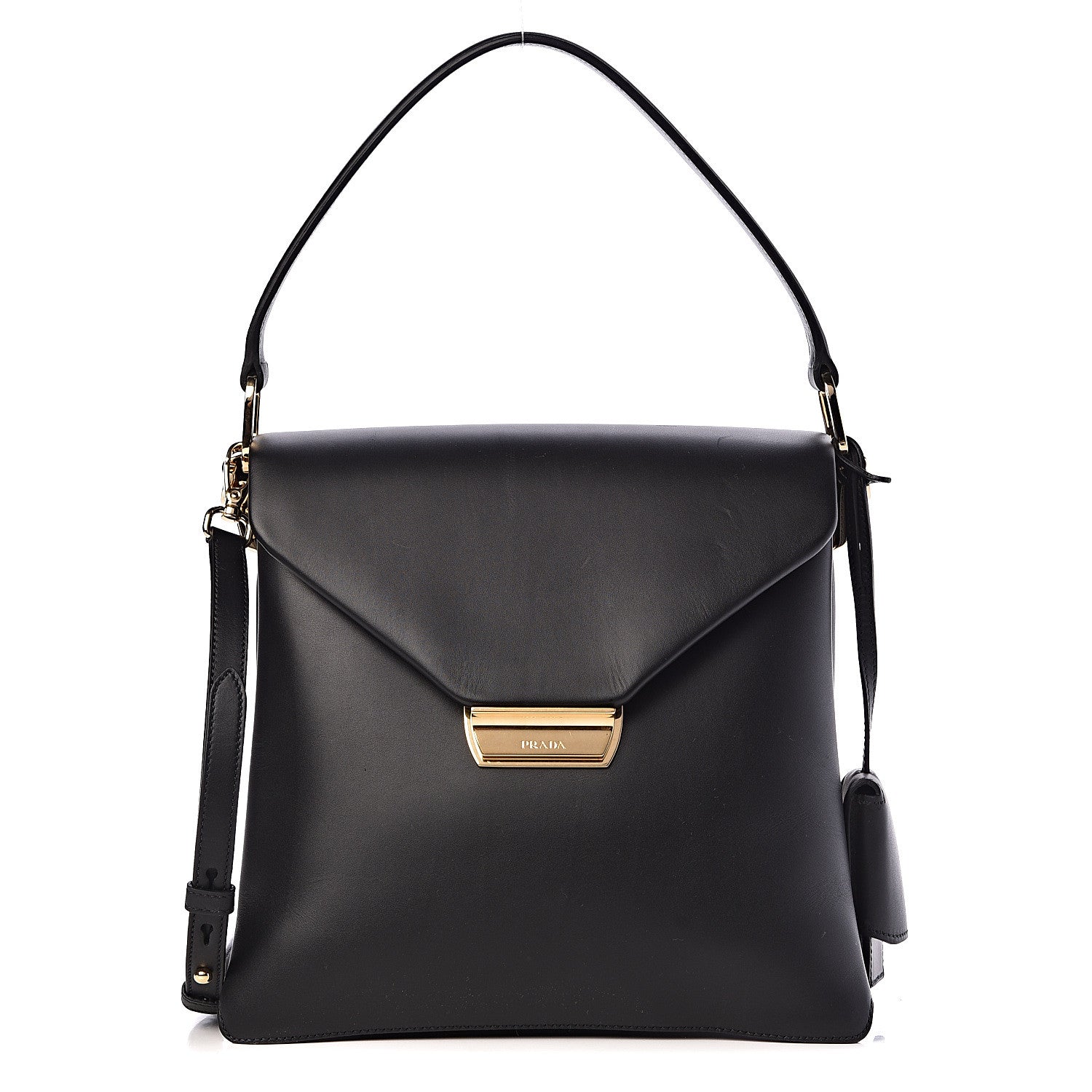 Prada New Calfskin Medium Ingrid Top Handle Bag Black 1 of 9