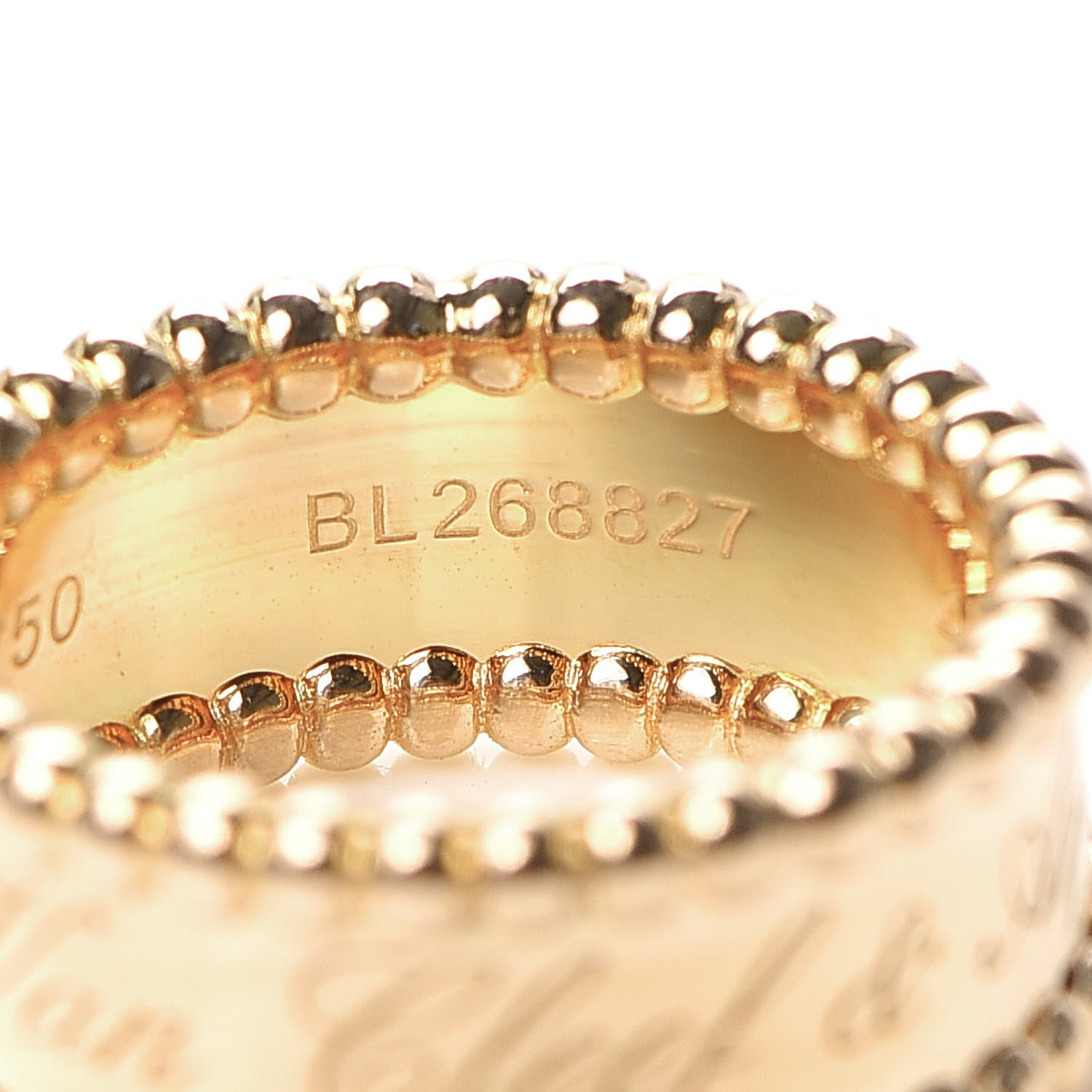 Van Cleef & Arpels 18K Yellow Gold Perlee Signature Ring 47 4.5 7 of 7