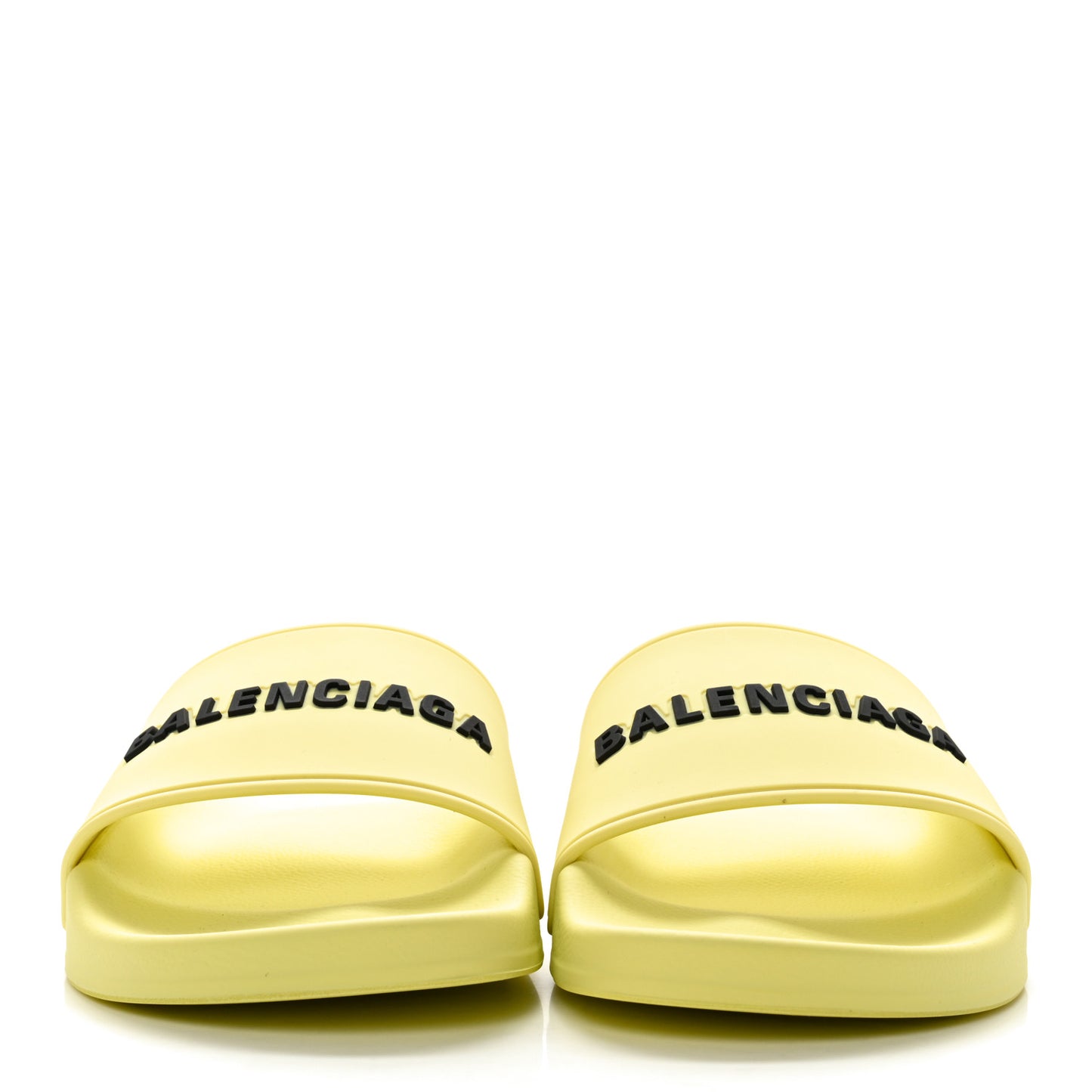 Smooth Rubber Logo Bi-Color Womens Pool Slide Sandals 38 Yellow Black