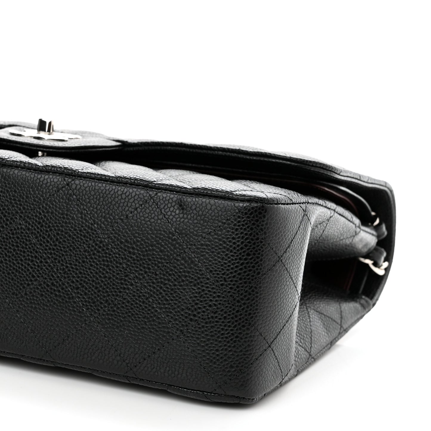 Caviar Quilted Jumbo Double Flap Black