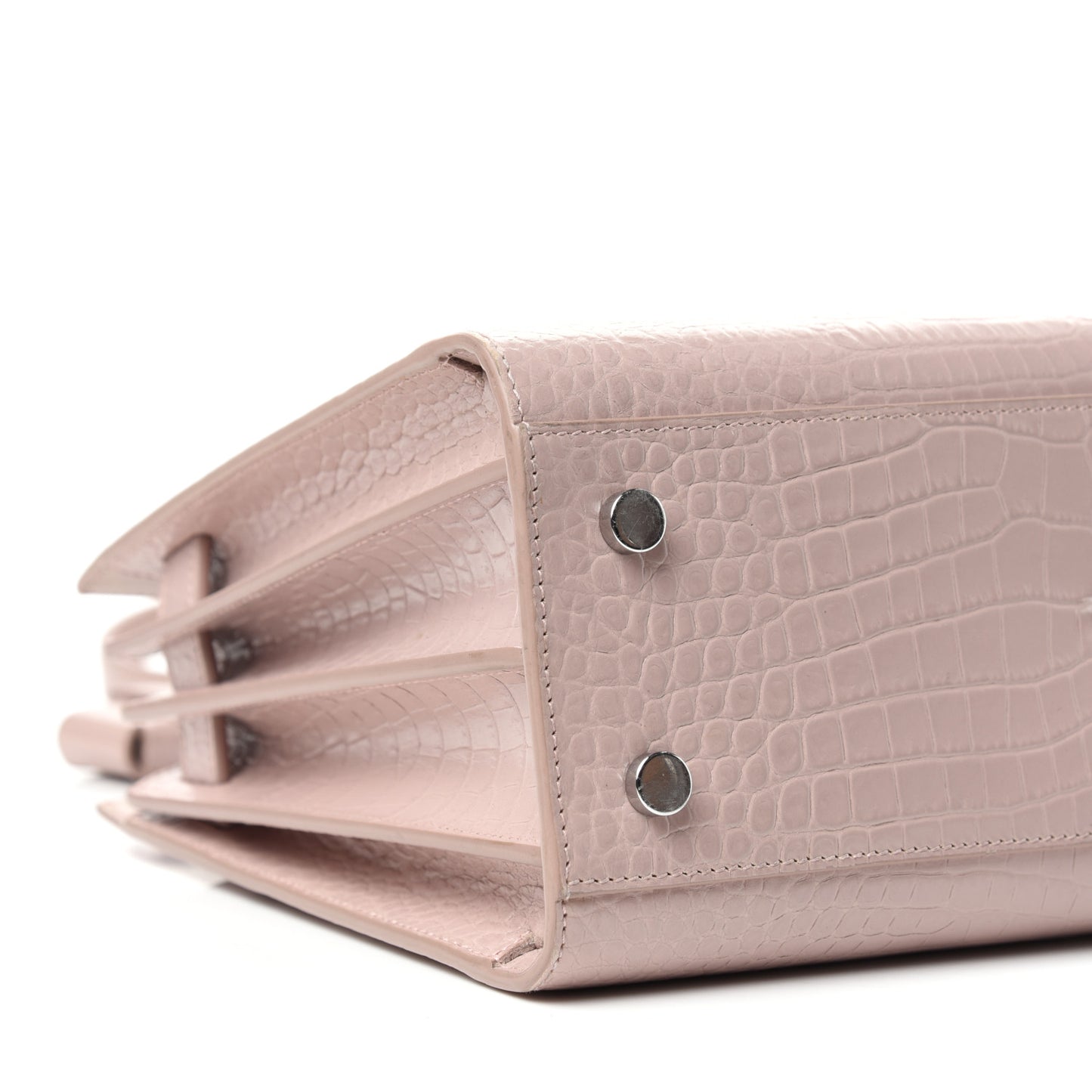 Calfskin Crocodile Embossed Baby Sac De Jour Rose Antic