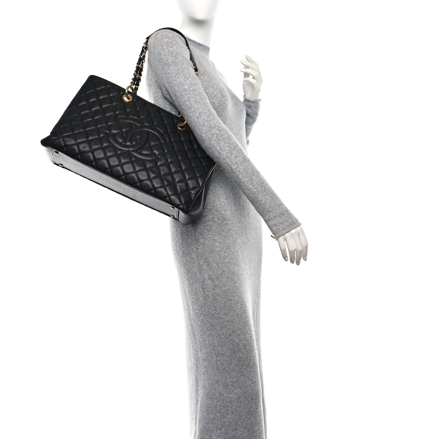 Caviar Quilted XL Grand Shopping Tote GST Black