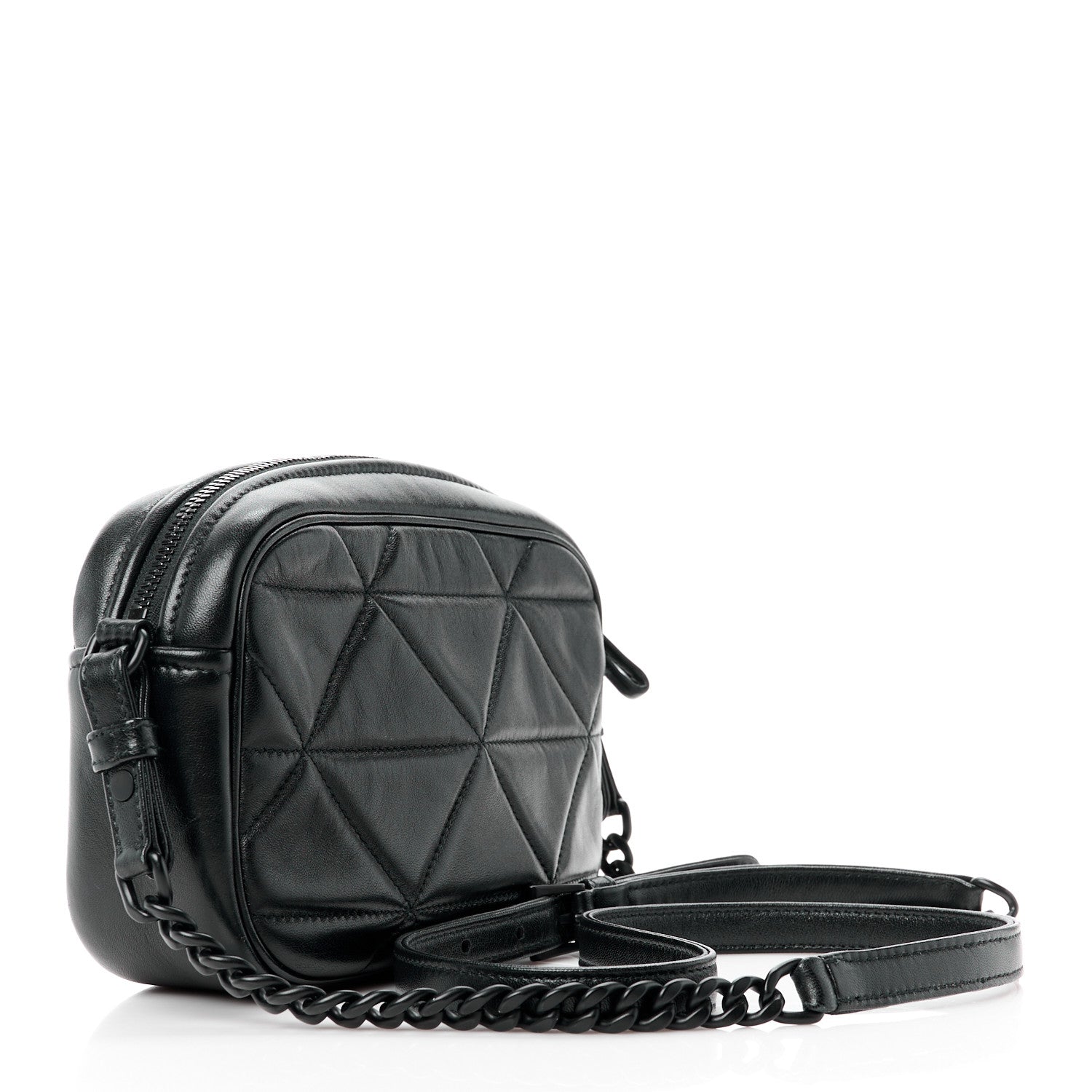 Prada Nappa Triangle Stitched Spectrum Camera Bag Black 3 of 13