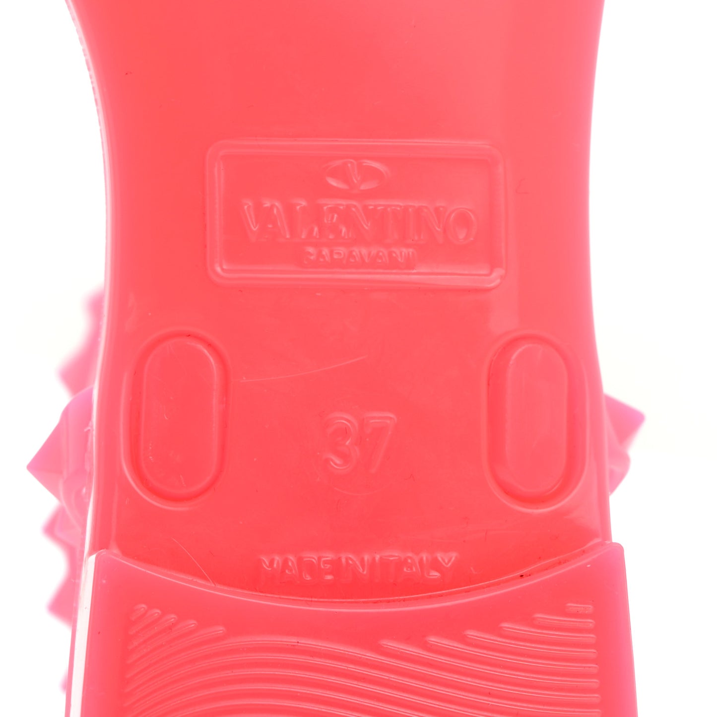 PVC Jelly Rockstud Ankle Strap Flat Sandals 37 Fuxia Fluo