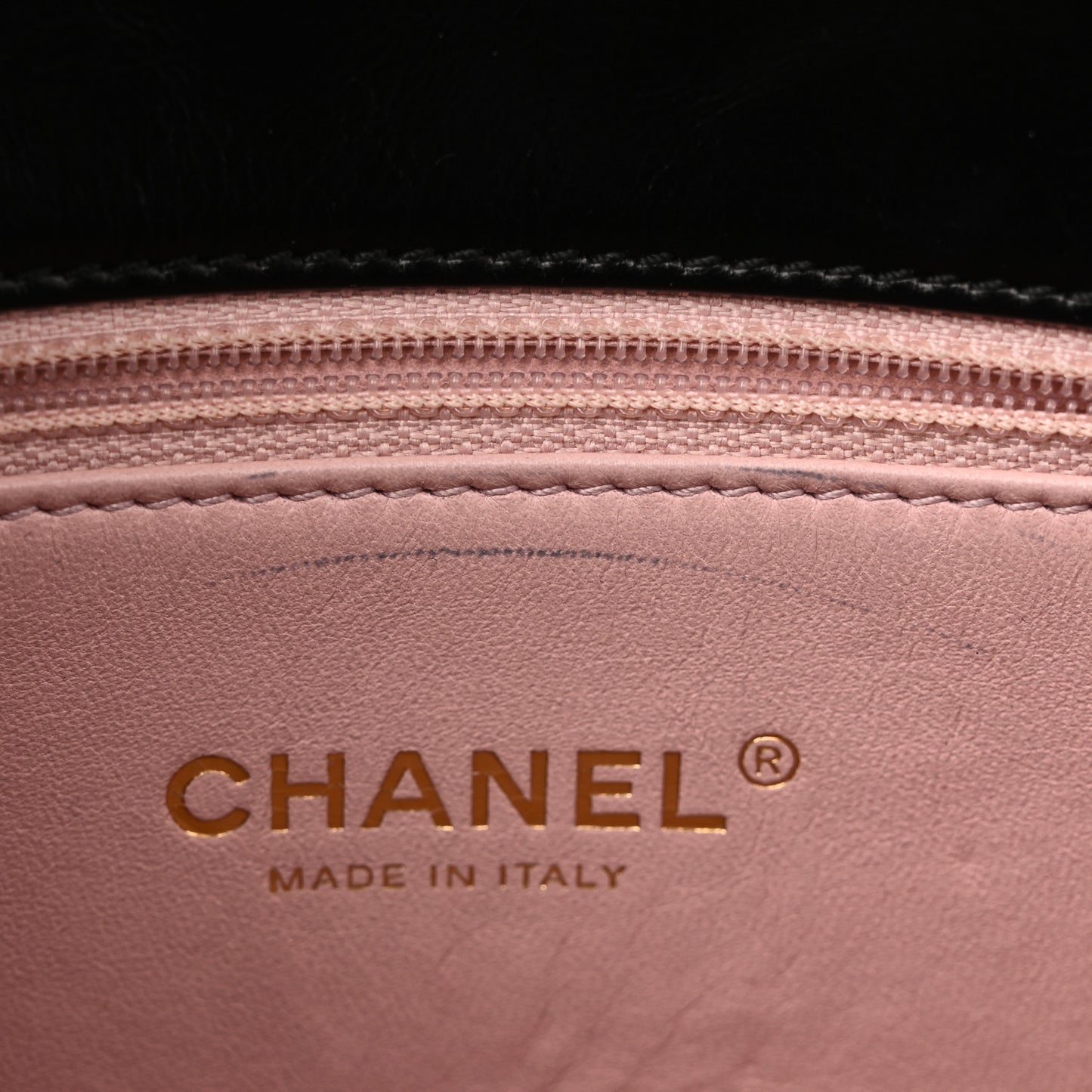 Iridescent Calfskin Quilted Small Straight Lined Flap Black
