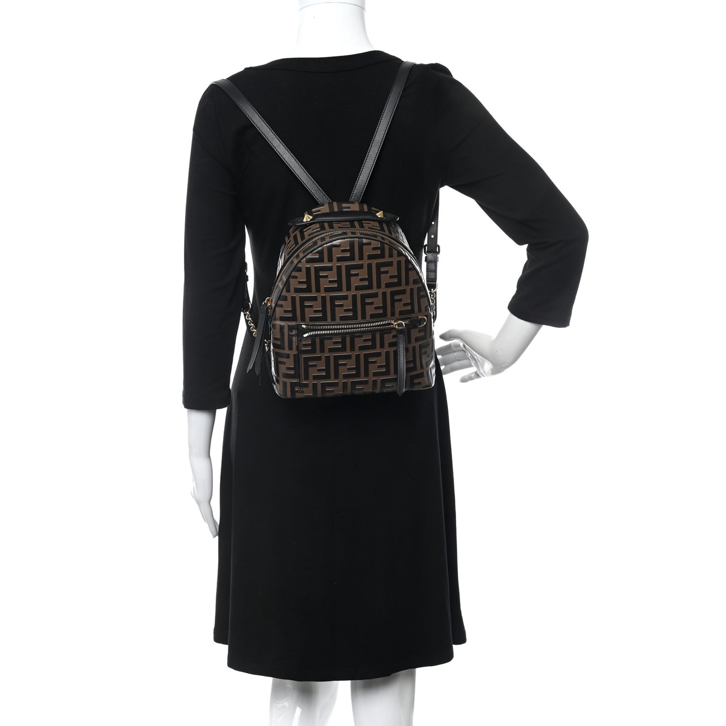Vitello Bi-Color FF 1974 Embossed Mini Backpack Maya Black