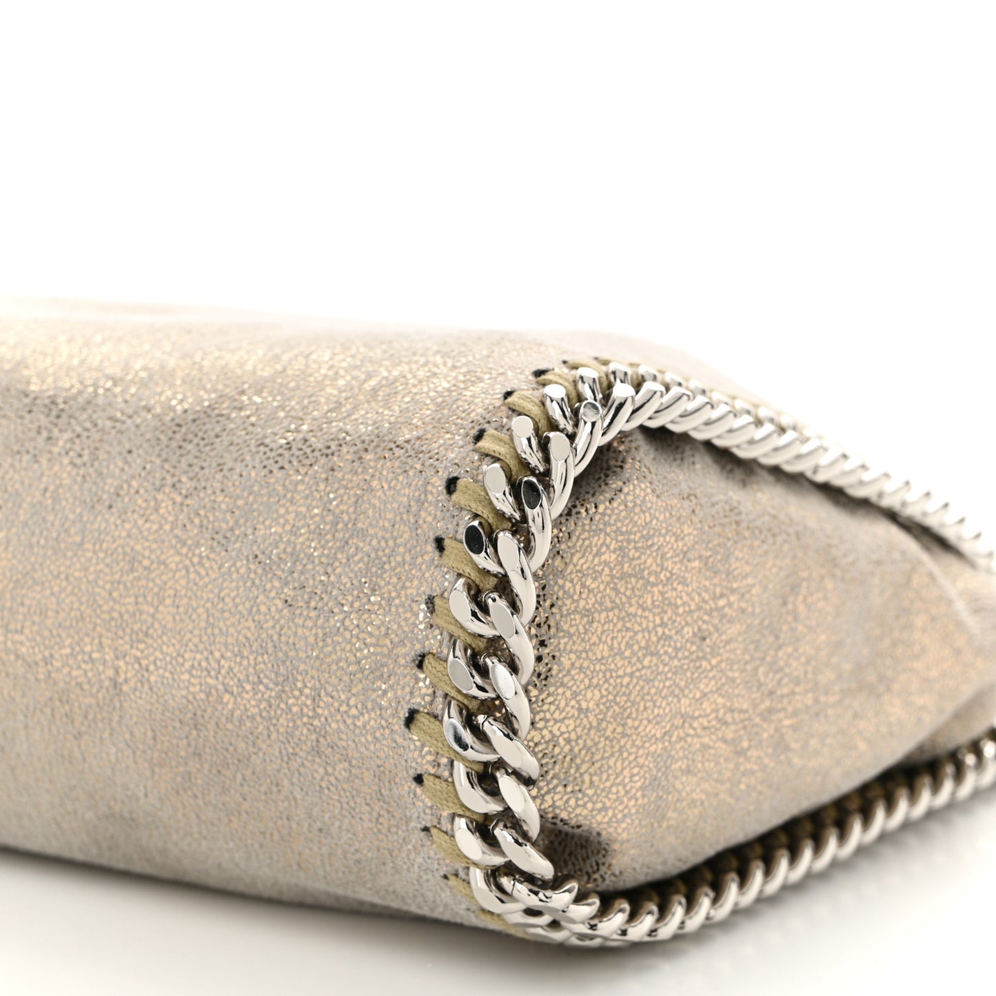 Shaggy Deer Mini Falabella Fold Over Tote Gold