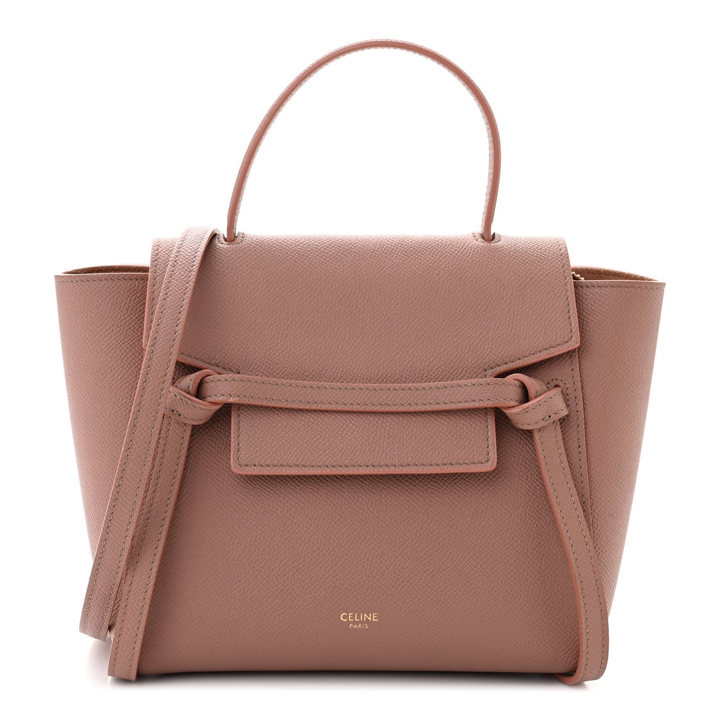 Grained Calfskin Nano Belt Bag Antique Rose