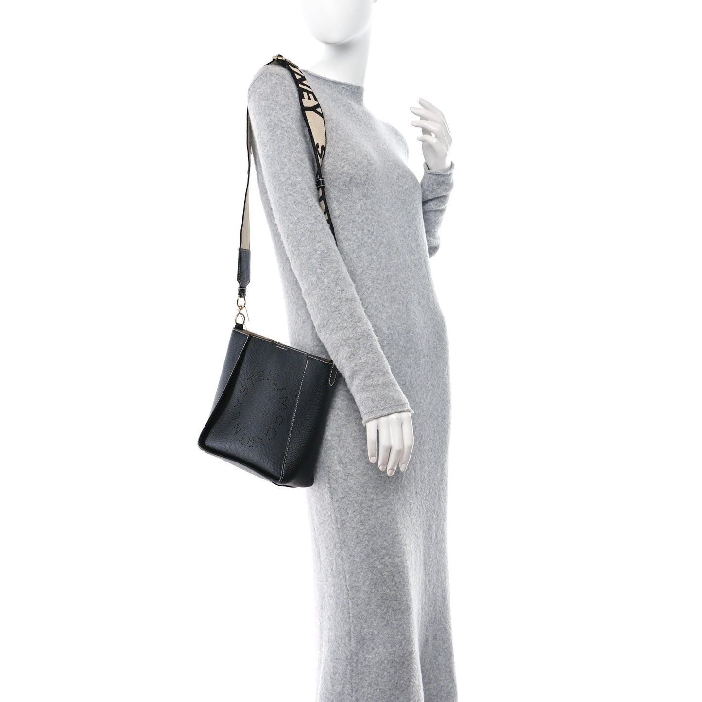 Eco Alter Nappa Perforated Logo Mini Crossbody Black