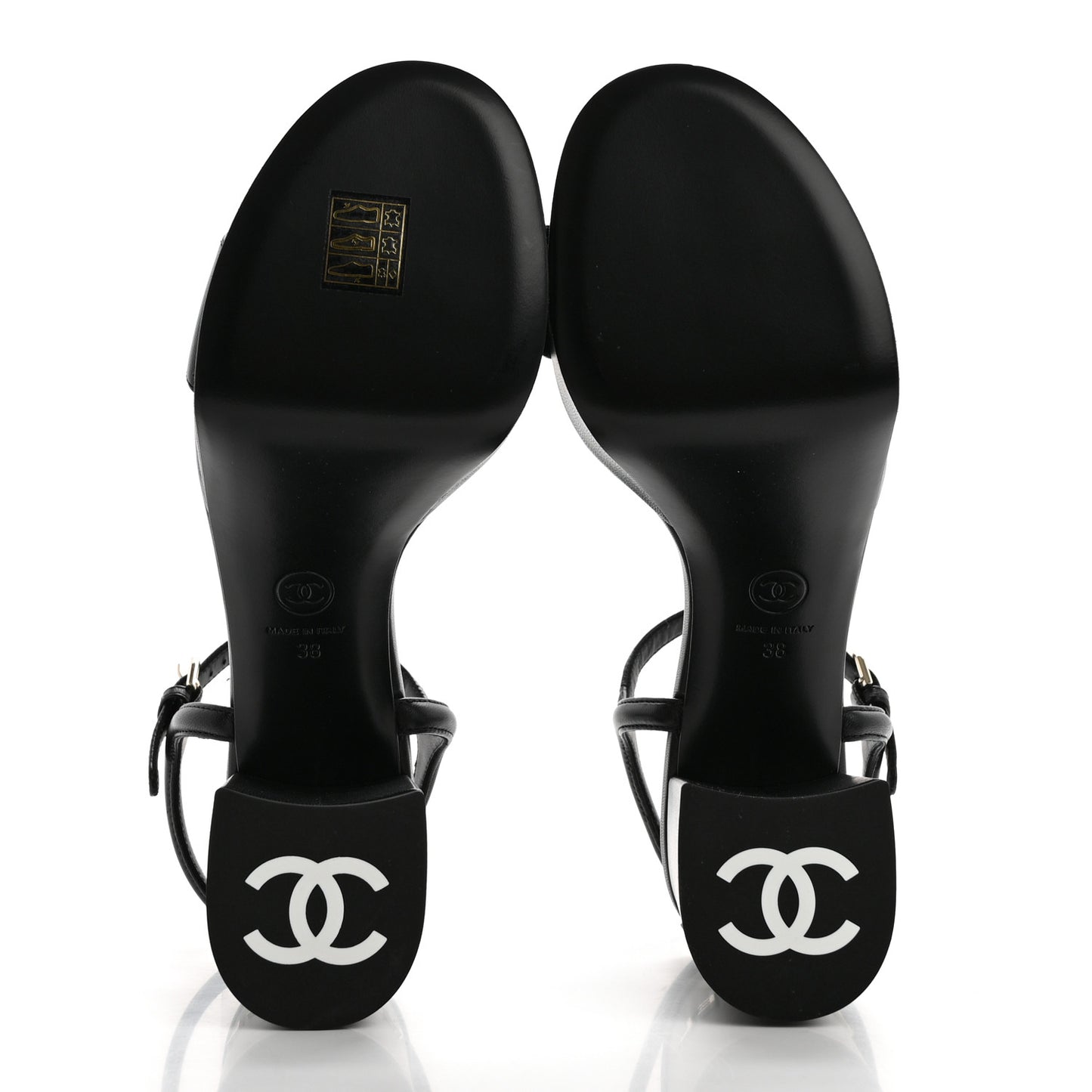 Lambskin Logo Platform Sandals 38 Black