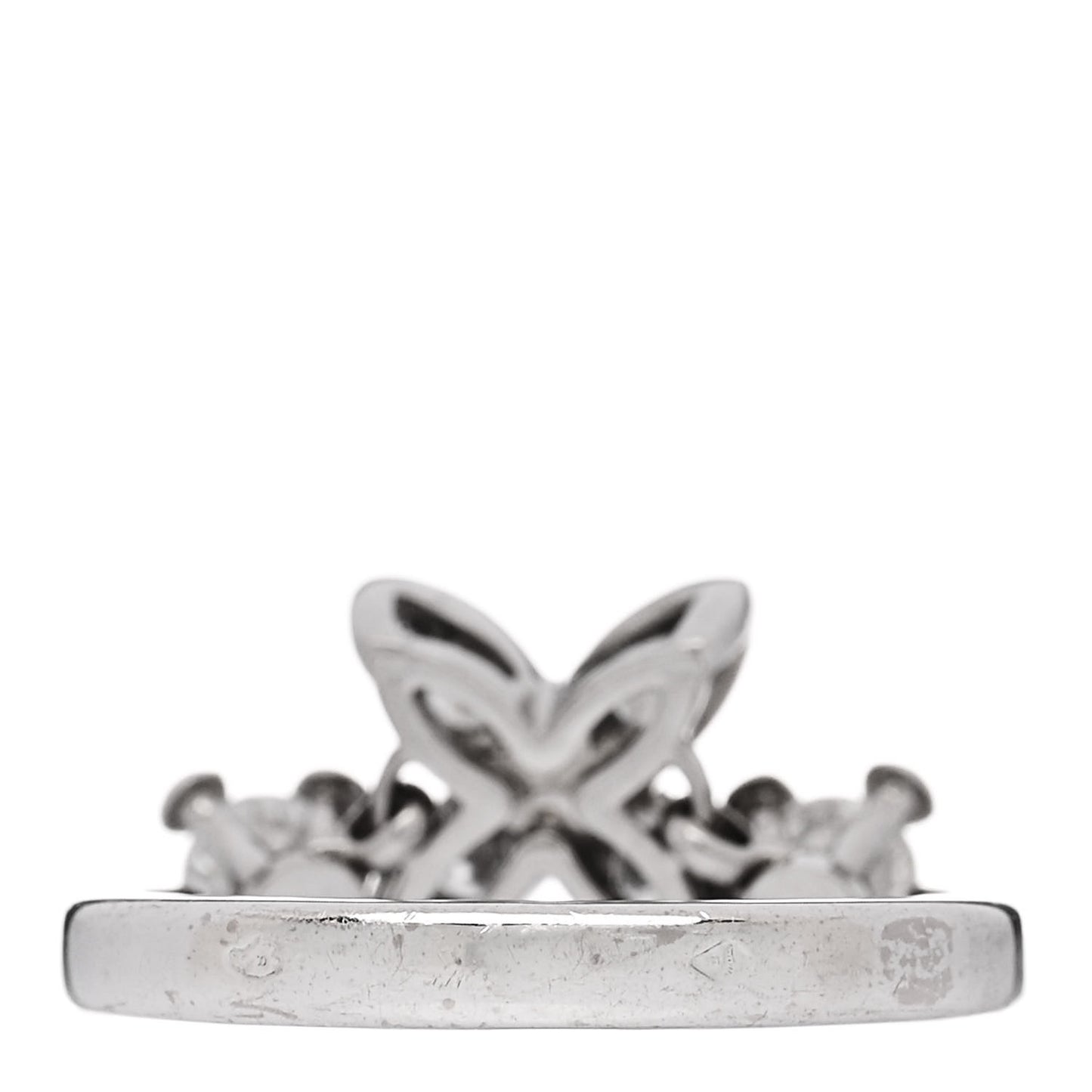 18K White Gold Diamond Blossom Chain Ring 53 6.5