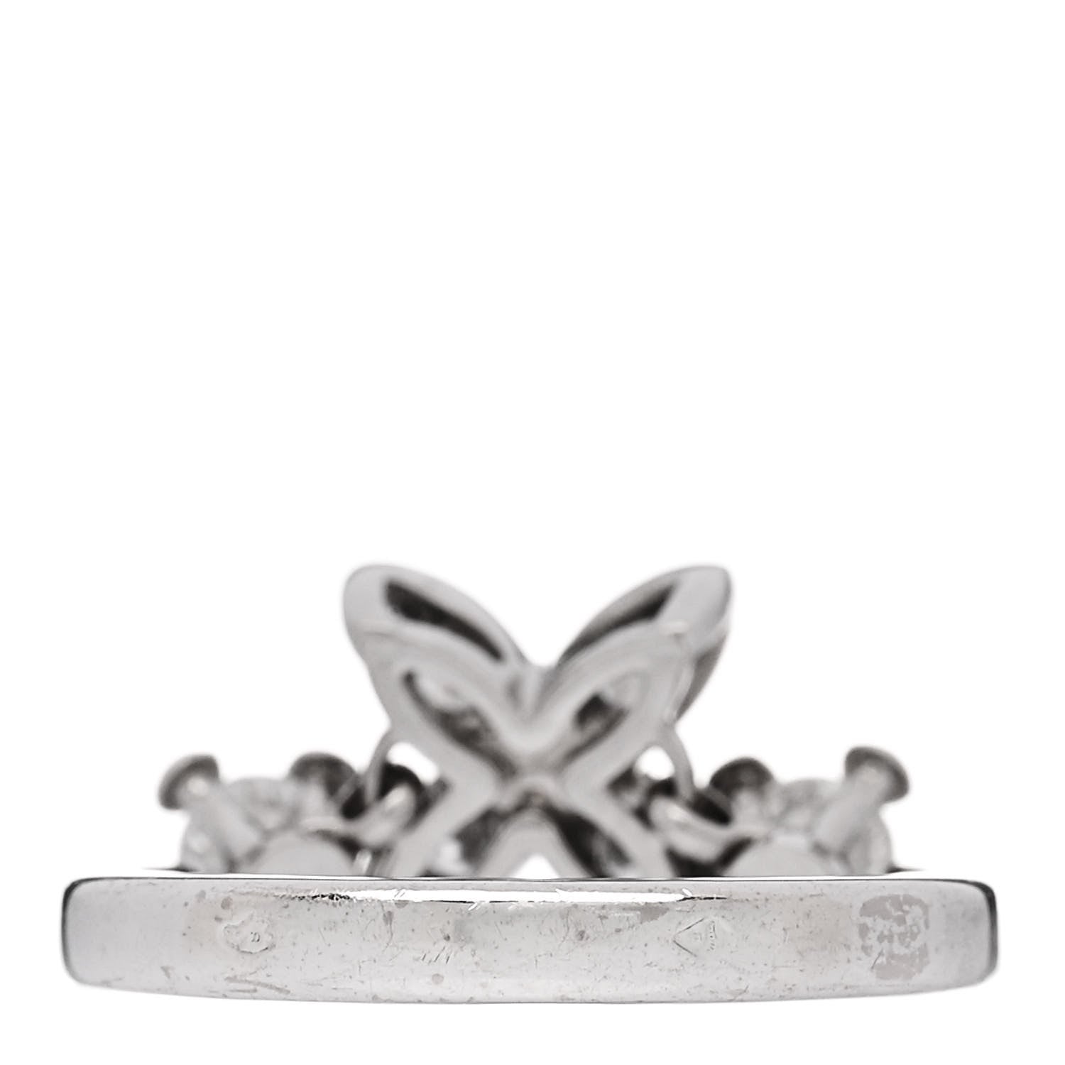 Louis Vuitton 18K White Gold Diamond Blossom Chain Ring 53 6.5 4 of 6