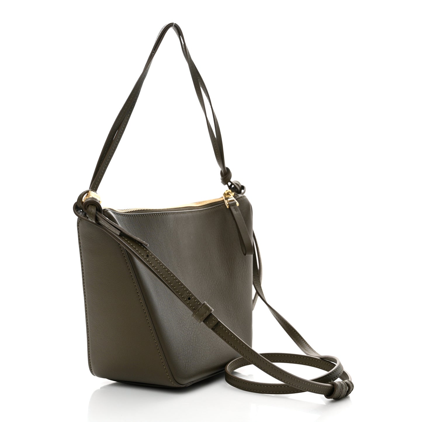 Calfskin Mini Hammock Hobo Dark Khaki Green