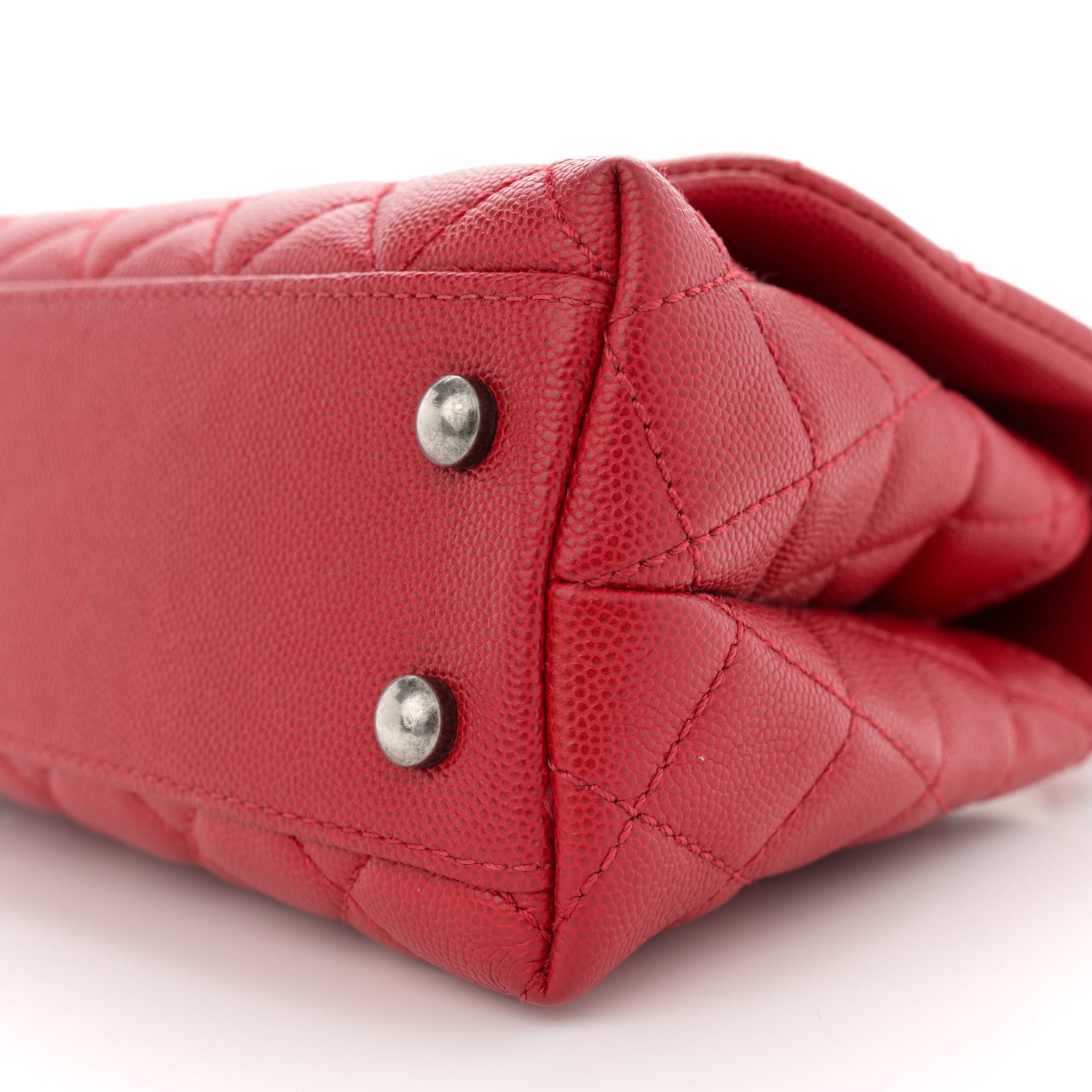 Chanel Caviar Quilted Mini Coco Handle Flap Red 10 of 10