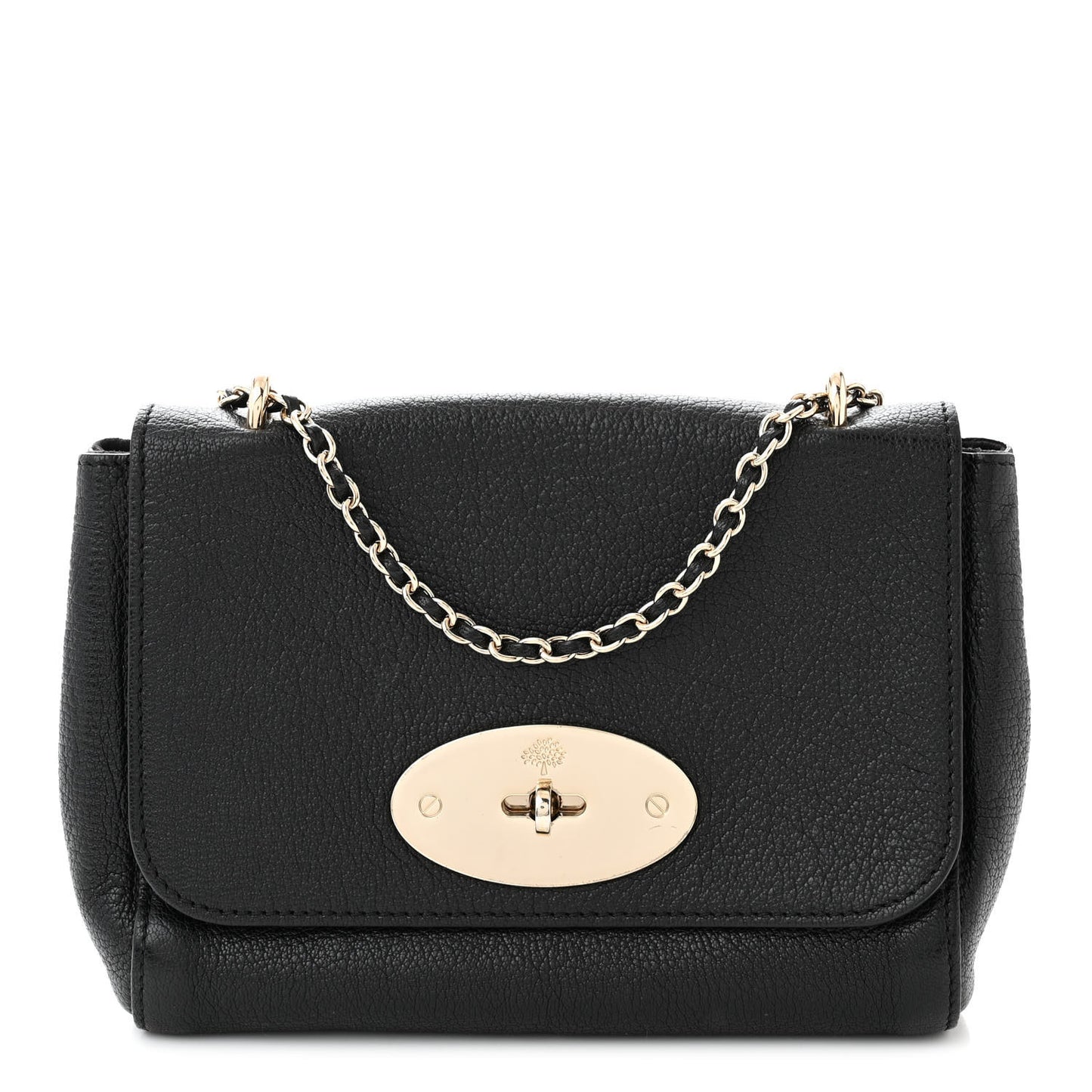 Glossy Goatskin Small Lily Flap Black
