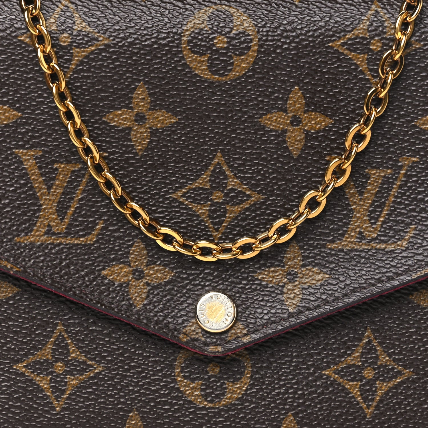Louis Vuitton Monogram Pochette Felicie Chain Wallet Fuchsia 7 of 13
