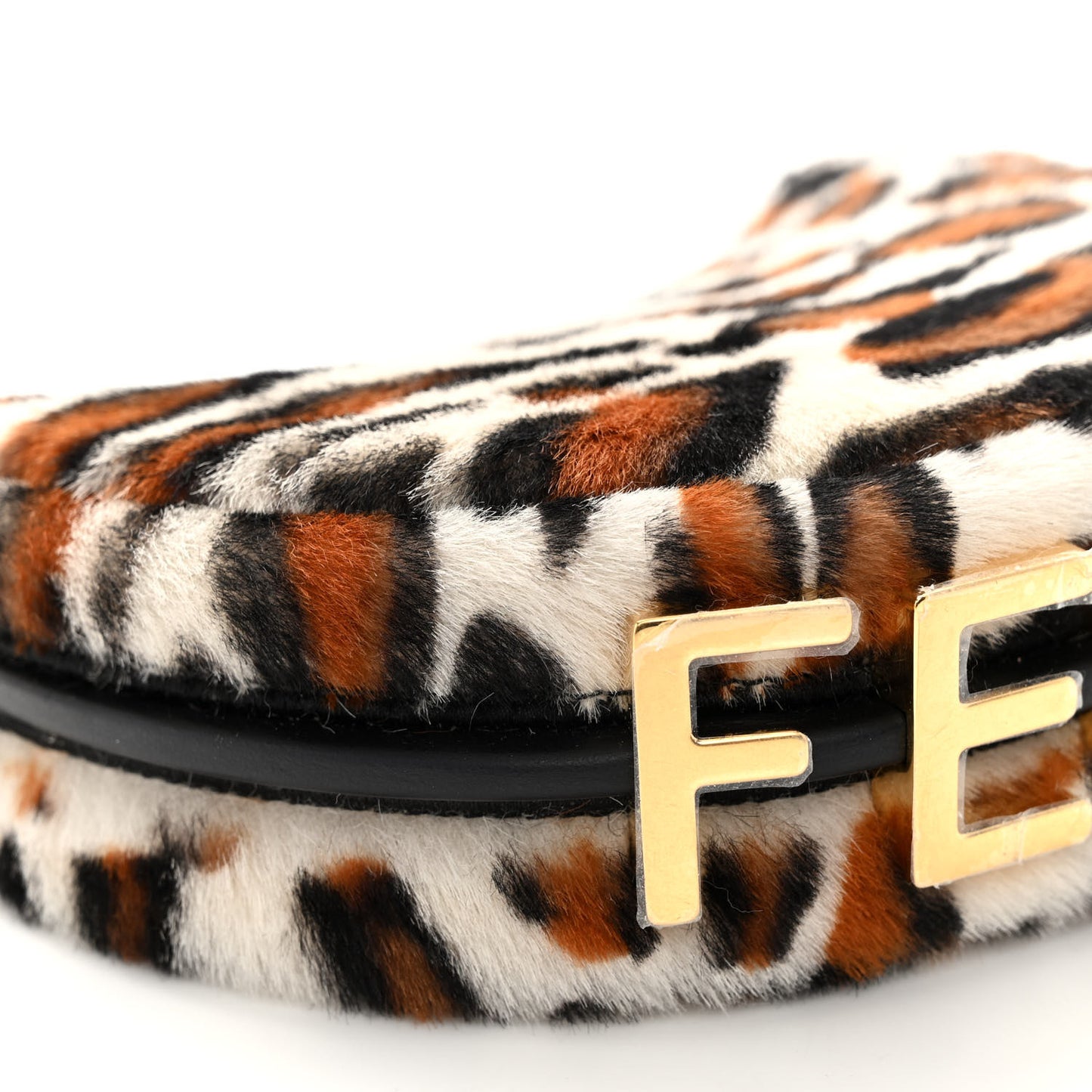 Sheepskin Vitello Grace Pony Hair Ocelot Nano Fendigraphy Hobo Charm Multicolor Black