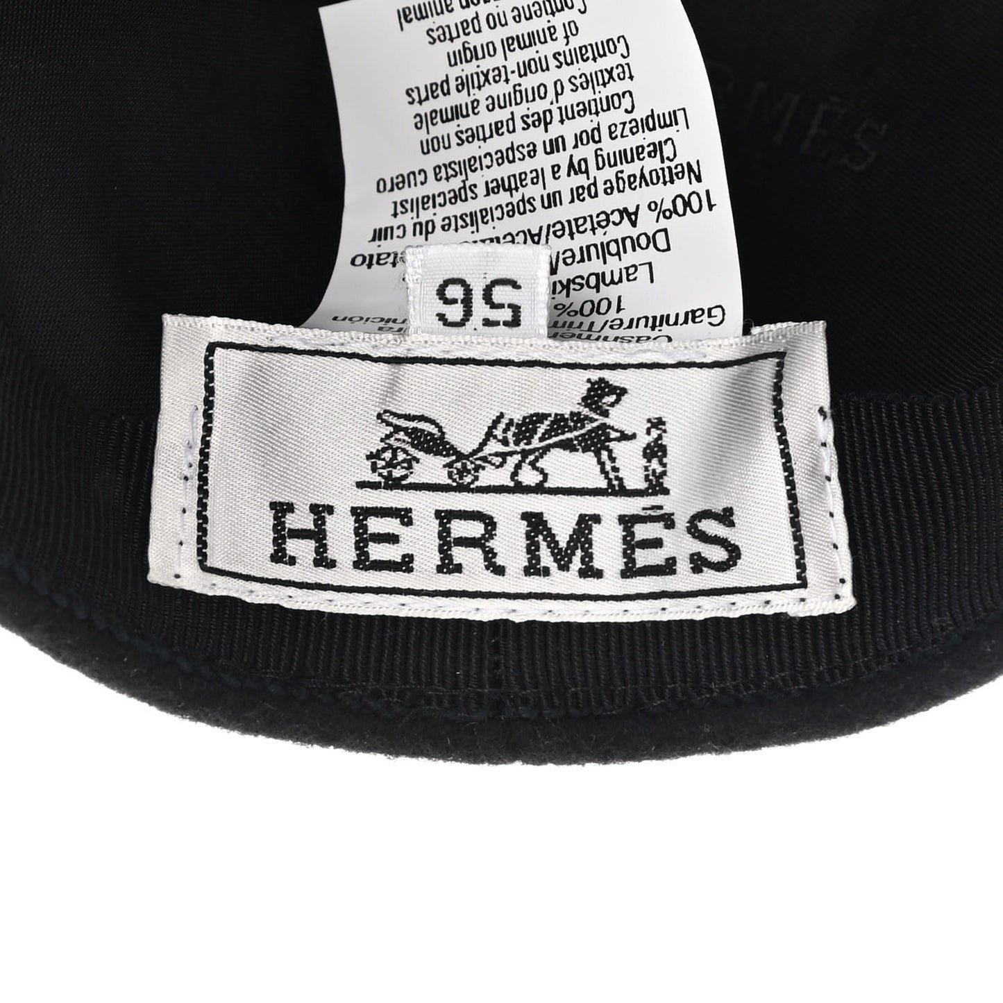 Cashmere Lambskin Cap 56 Black