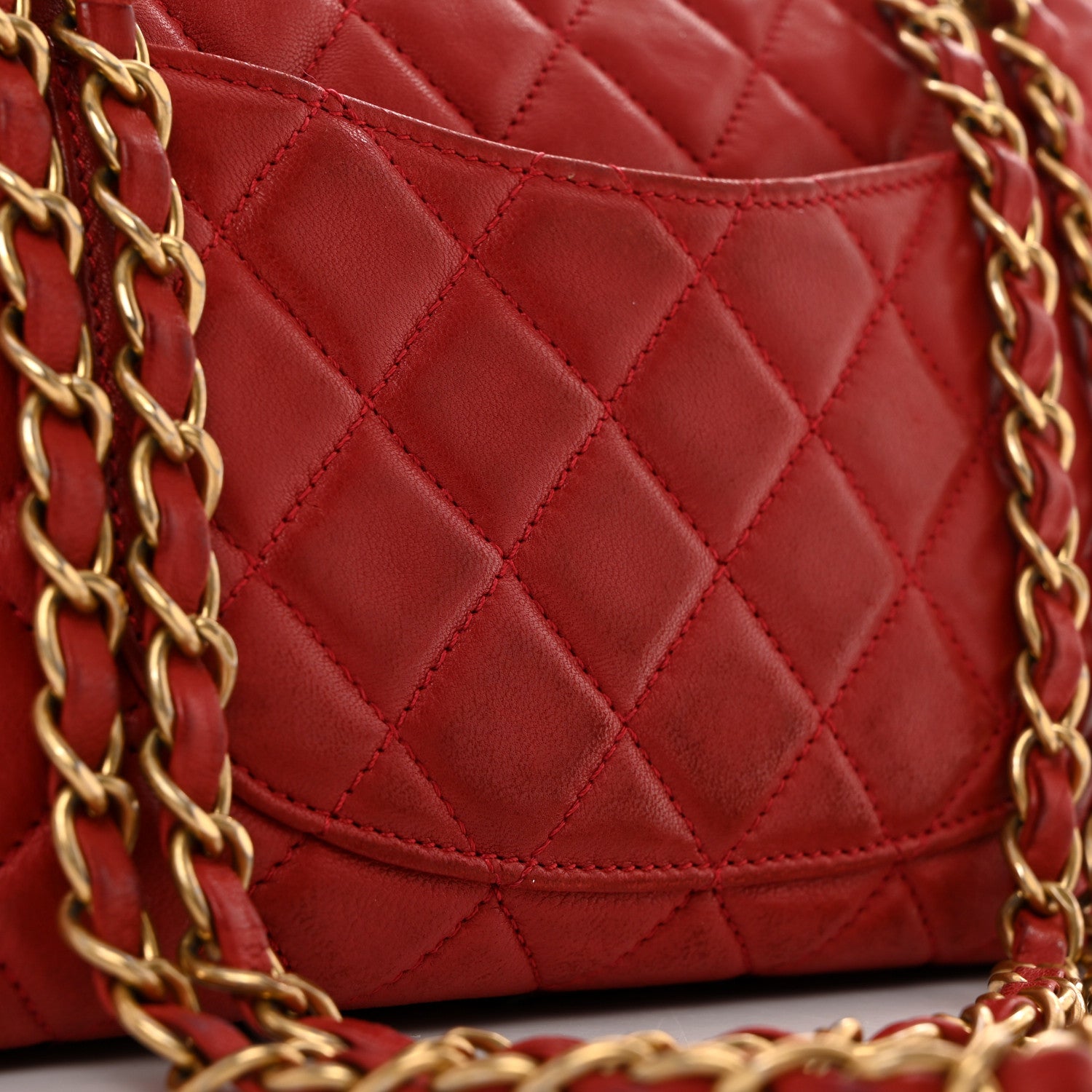 Chanel Lambskin Quilted Medium Cruise Charm Single Flap Red 11 of 11