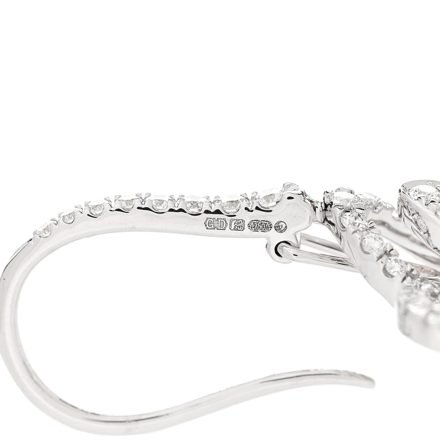 18K White Gold Diamond Wild Flower Drop Earrings