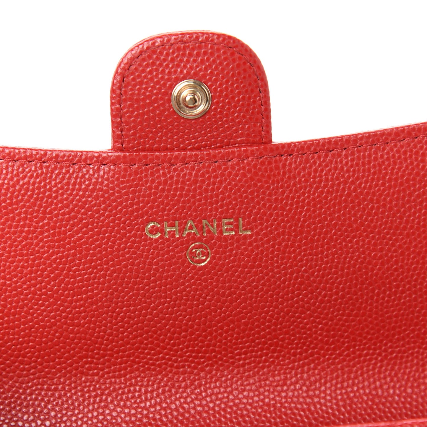 Caviar Quilted Medium Flap Wallet Red