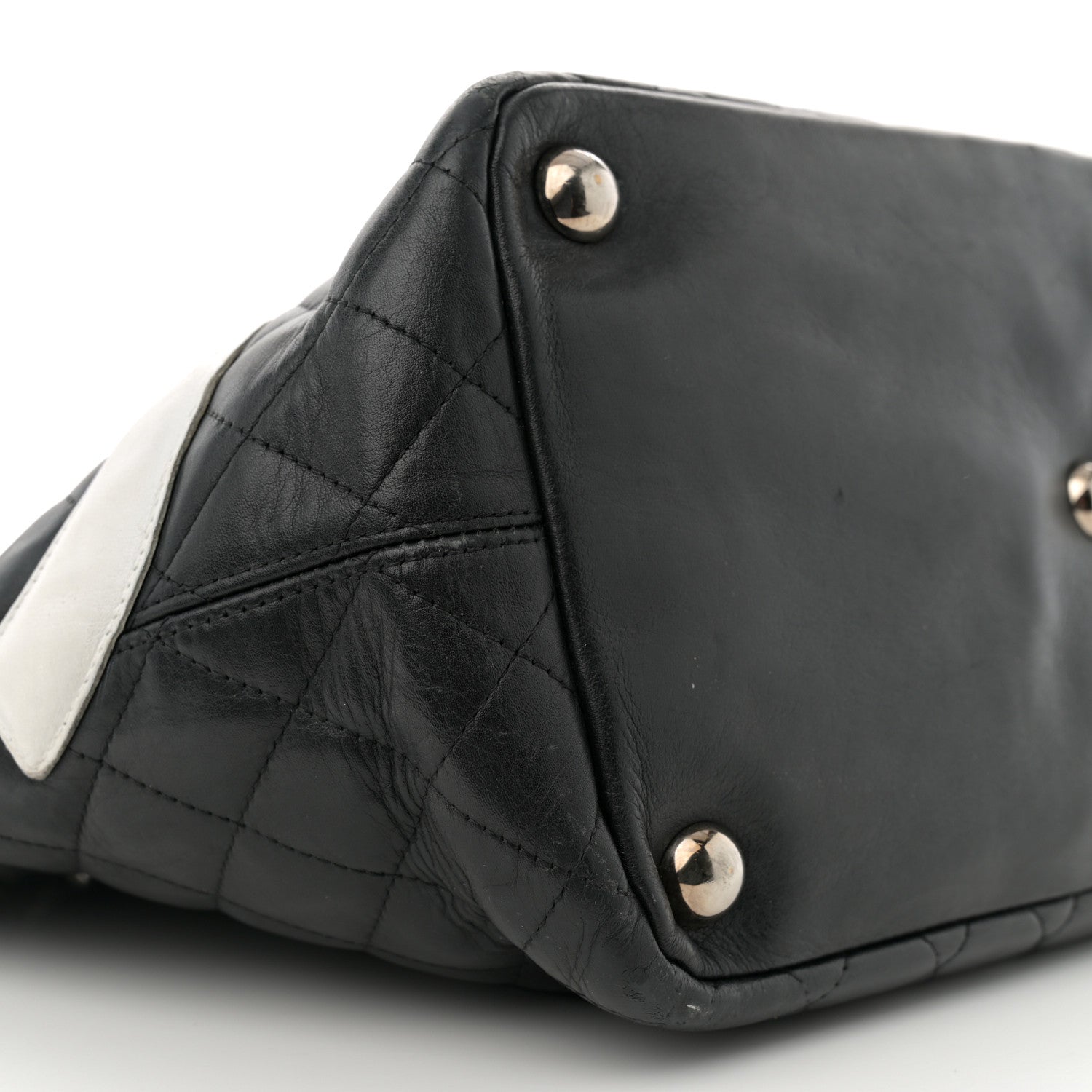 Chanel Calfskin Quilted Large Cambon Tote Black White 9 of 16