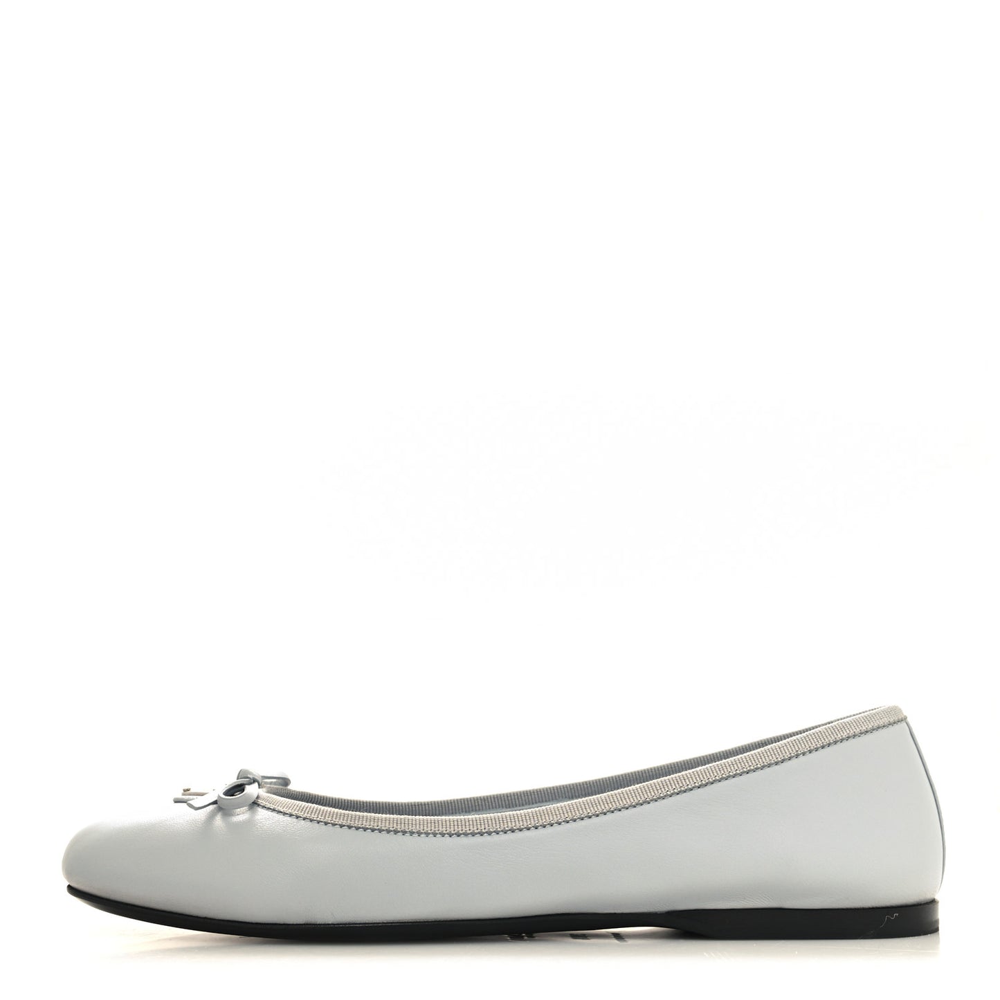 Metallic Lambskin Bow Ballerina Flats 38.5 Fiordaliso