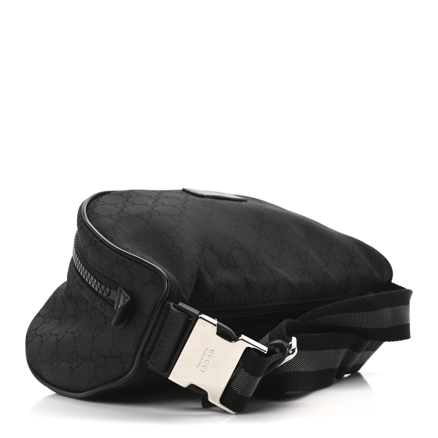 Nylon Monogram Fanny Pack Belt Bag Black