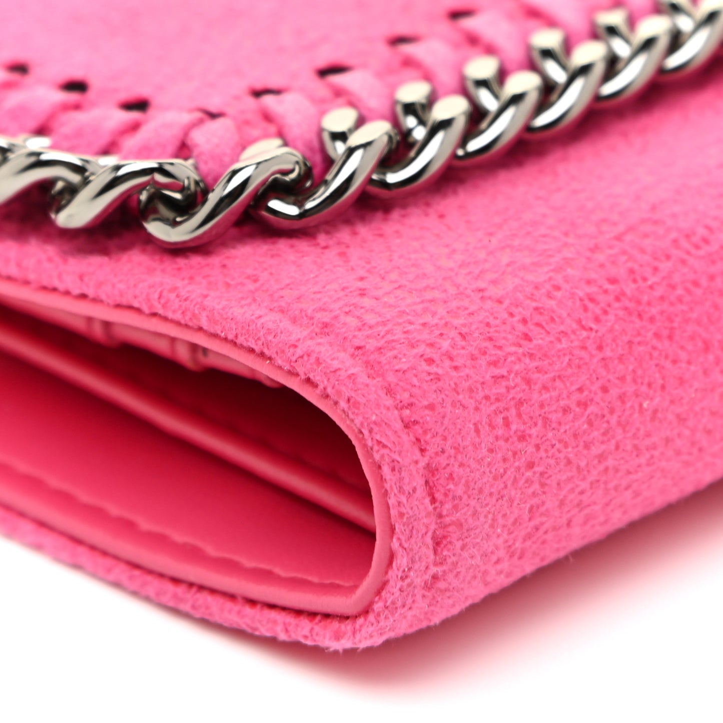 Shaggy Deer Small Falabella Flap Wallet Hot Pink