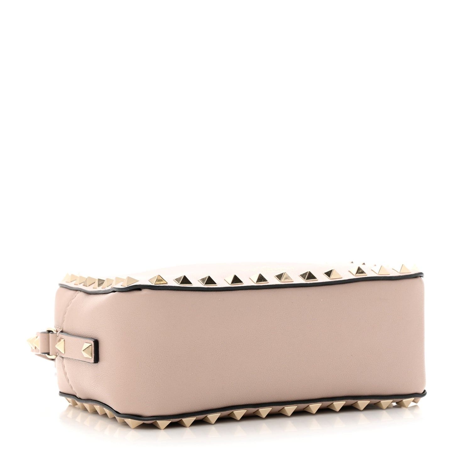 Calfskin Rockstud Camera Crossbody Bag Poudre