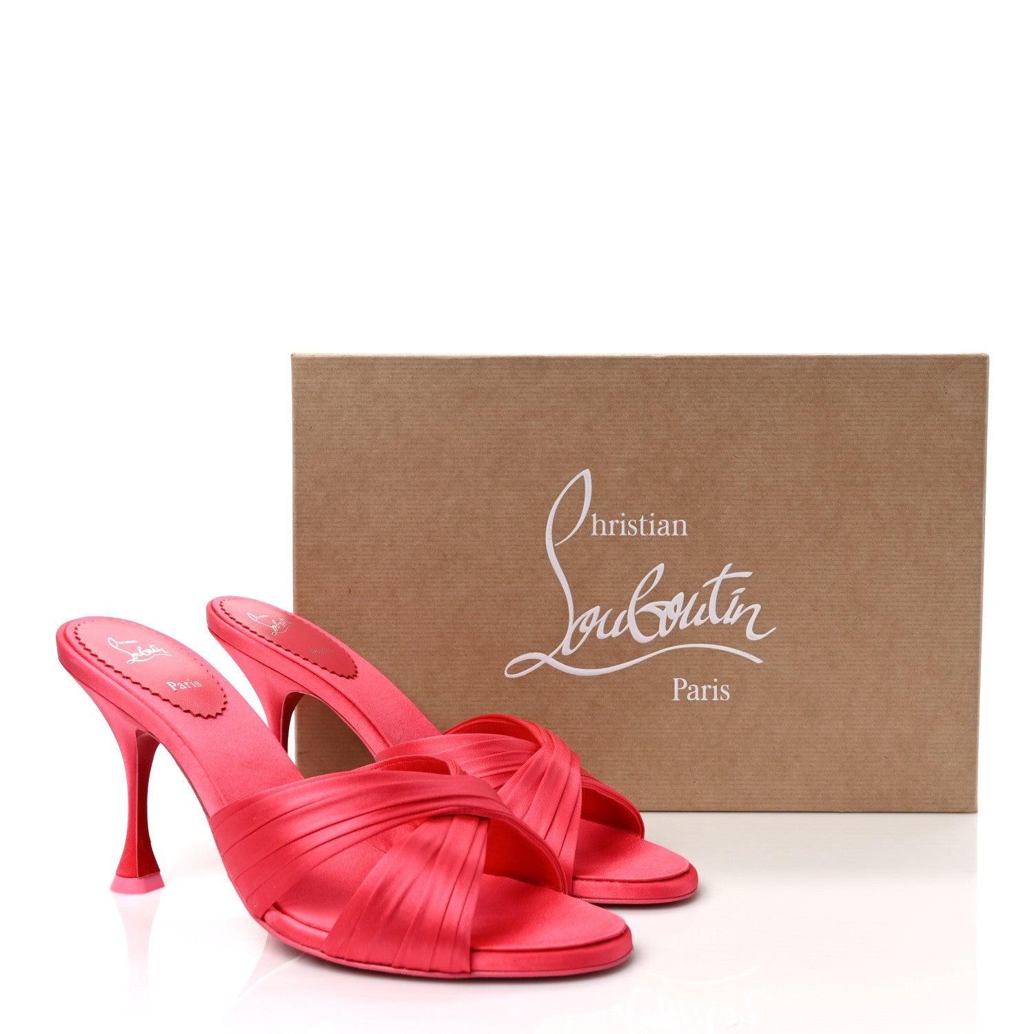 Christian Louboutin Crepe Satin Nicol Is Back 85 Slide Sandals 40 Venus 8 of 8