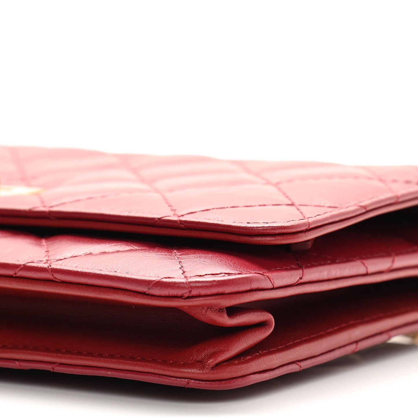Aged Calfskin Quilted Reissue Wallet On Chain WOC Red
