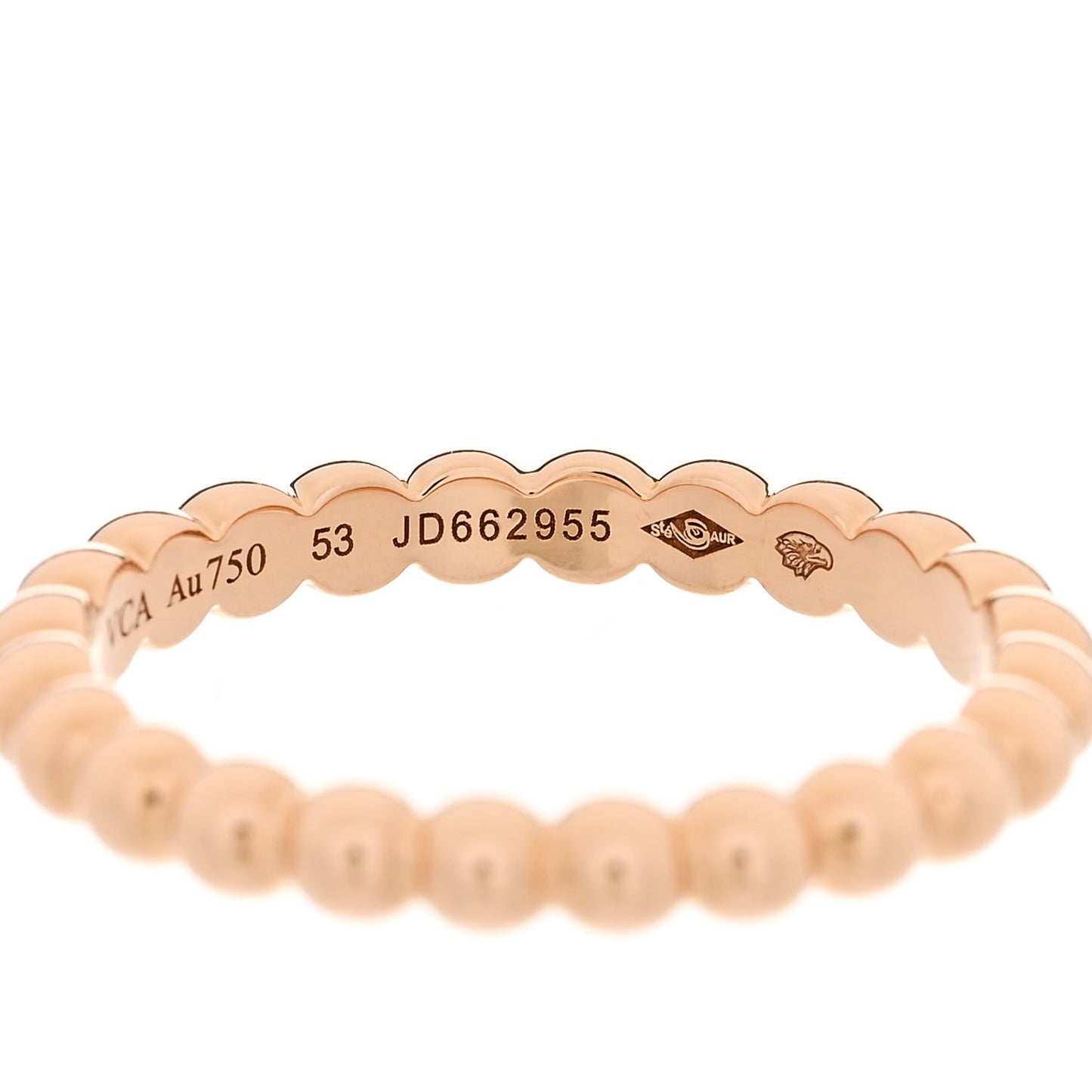 18K Rose Gold Medium Perlee Ring 53 6.5