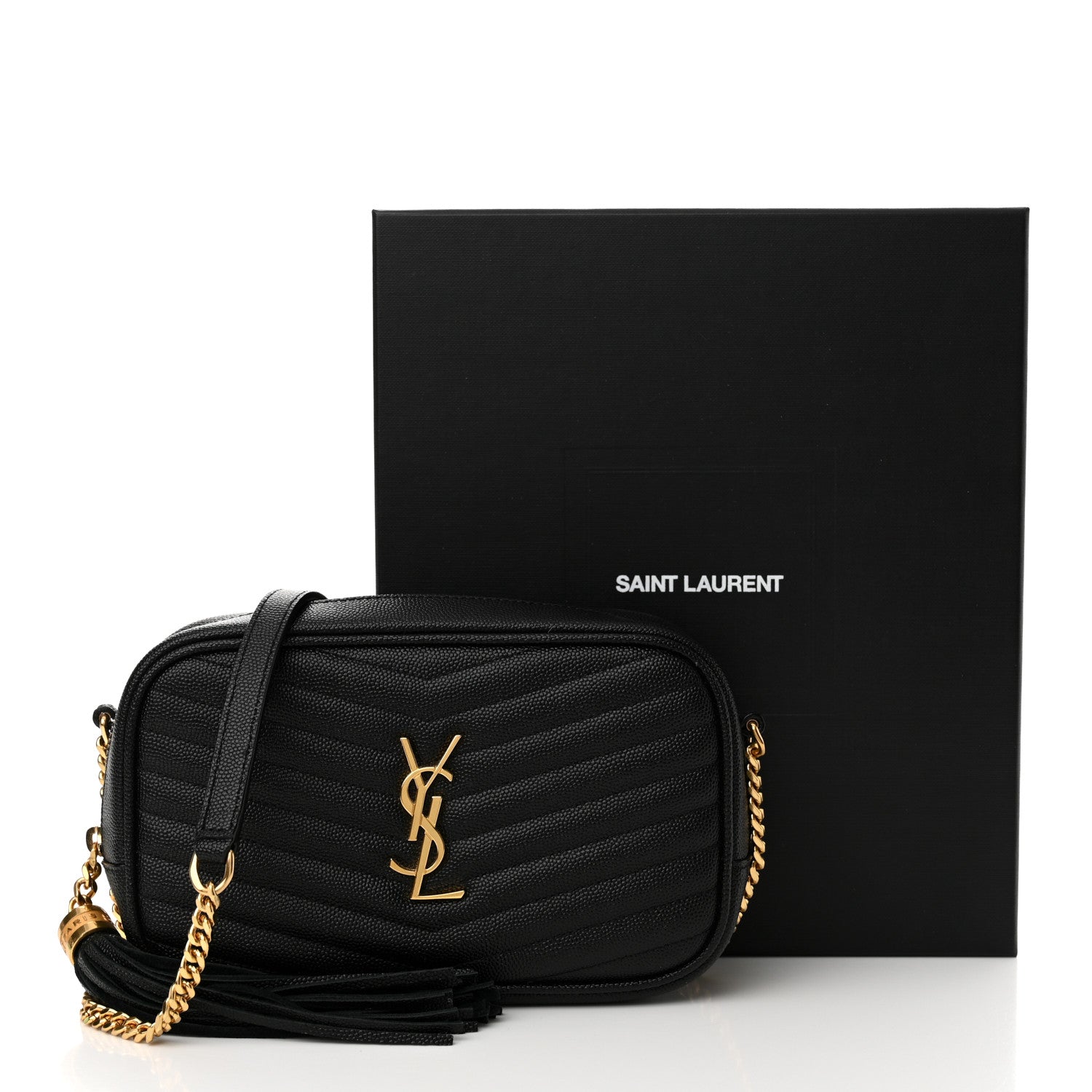 Saint Laurent Grain De Poudre Matelasse Monogram Mini Lou Camera Bag Black 11 of 11