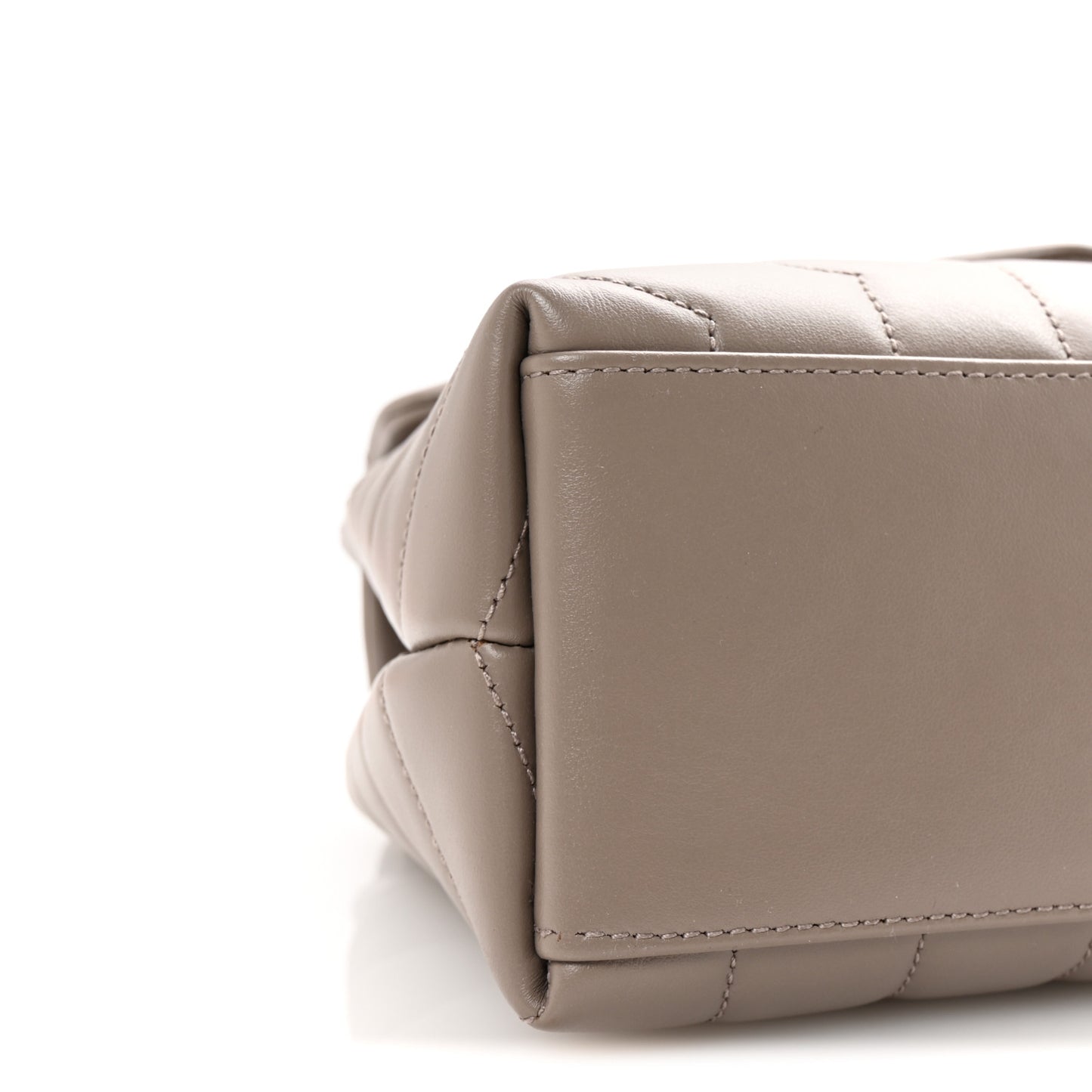 Calfskin Y Quilted Monogram Small Loulou Chain Satchel Taupe