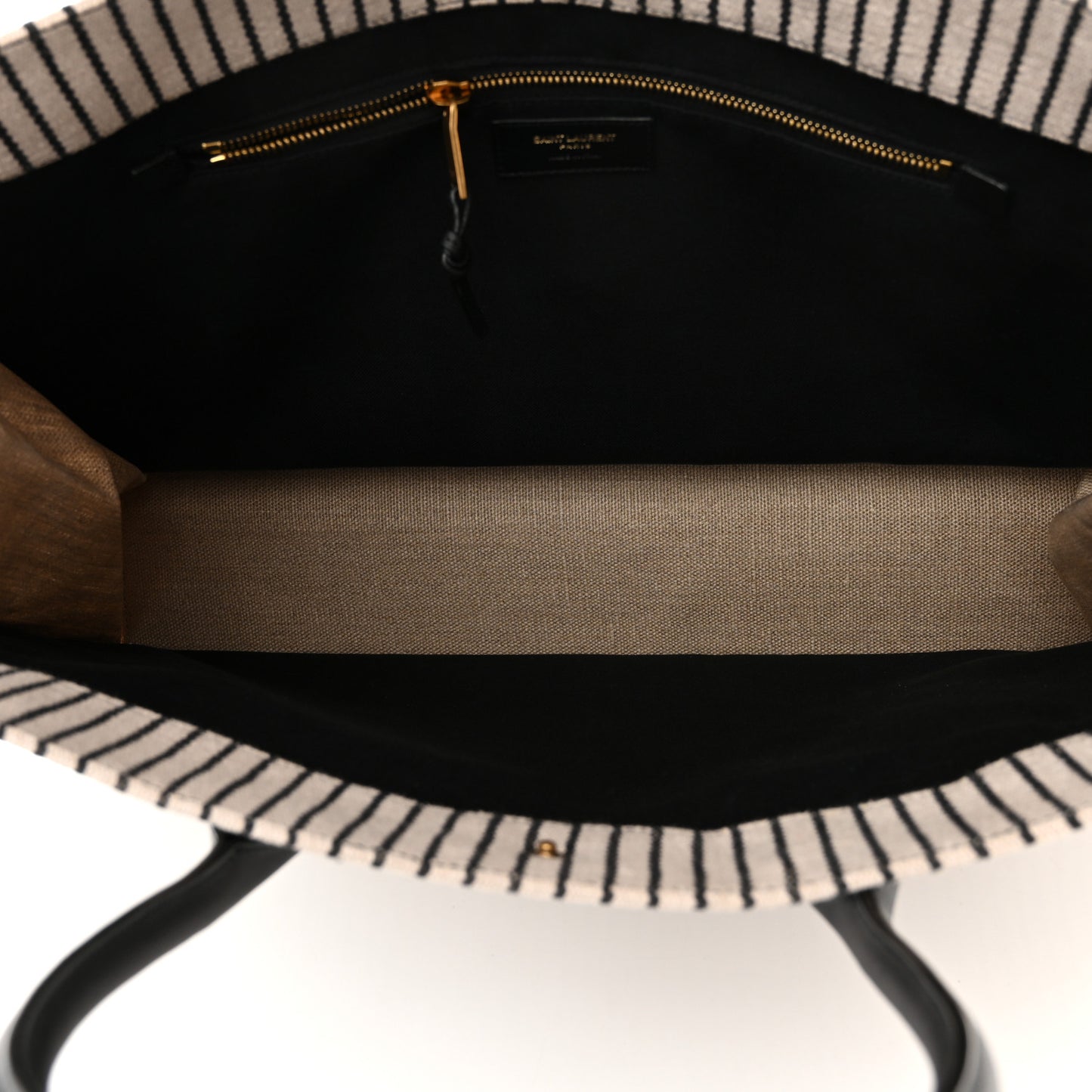 Embroidered Cotton Linen Rive Gauche Noe Tote Natural Black