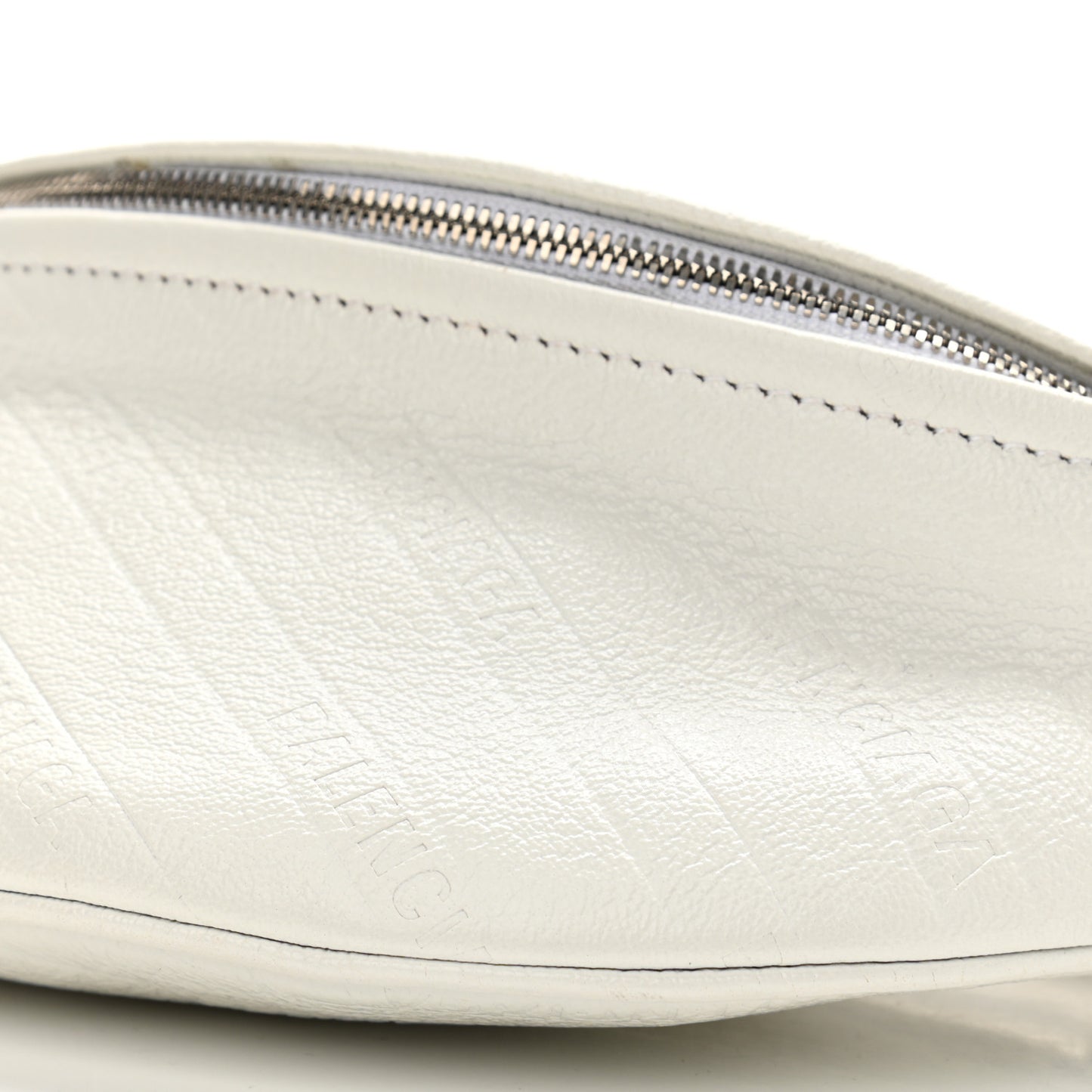 Shiny Goatskin Allover Logo Embossed XXS Souvenir Belt Bag White