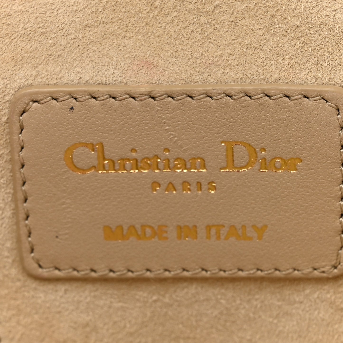 Lambskin Cannage Micro Lady Dior Vanity Case Beige