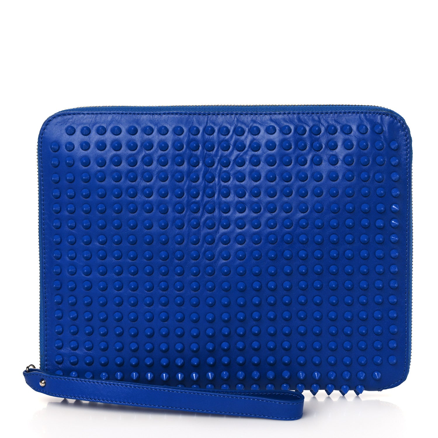 Christian Louboutin Calfskin Spiked IPad Case Blue Saphir 1 of 6