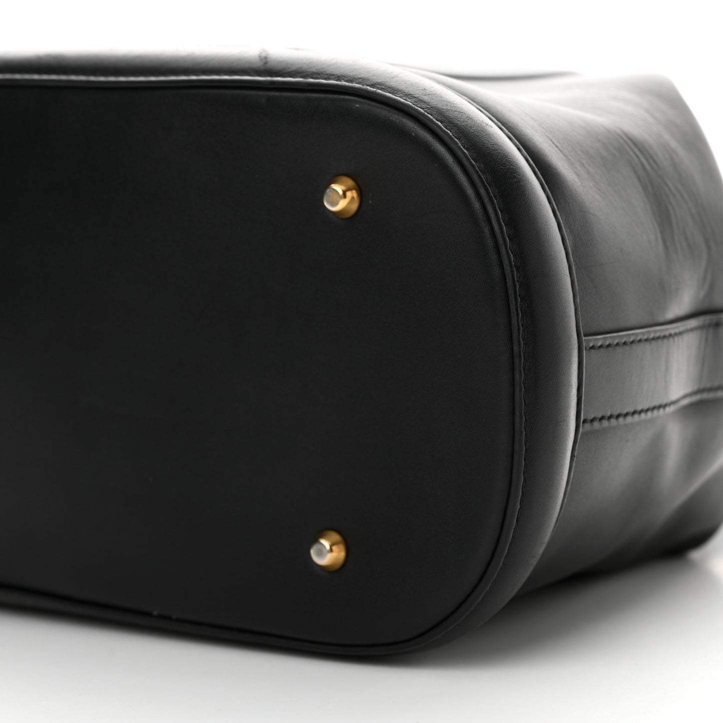 Calfskin CD Embossed Large C'est Chain Bucket Bag Black
