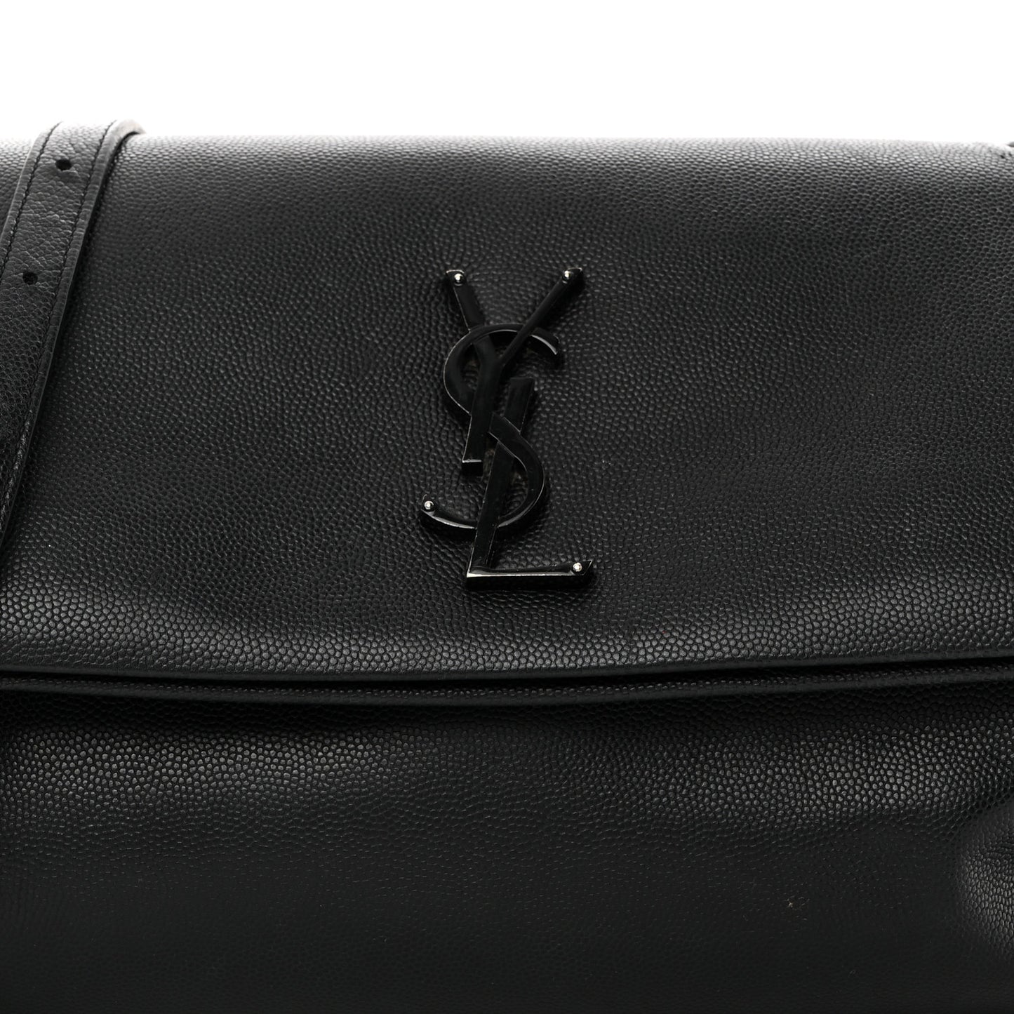 Grain De Poudre Medium West Hollywood Monogram Fold-Over Black