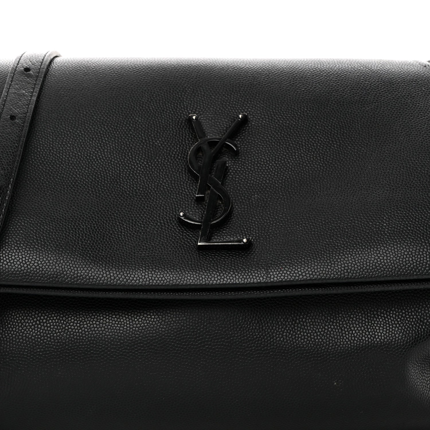 Saint Laurent Grain De Poudre Medium West Hollywood Monogram Fold-Over Black 8 of 11