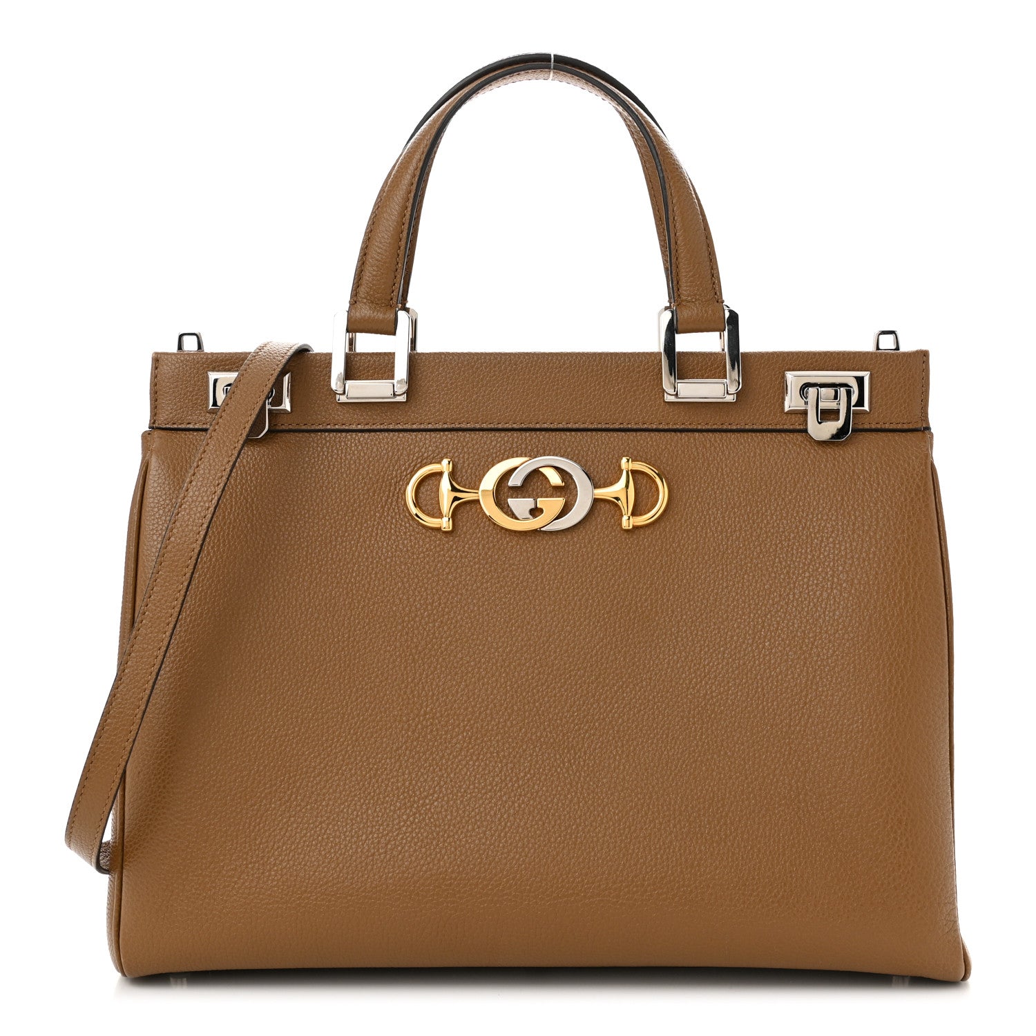 Gucci Grainy Calfskin Medium Zumi Top Handle Bag Friky Taupe 1 of 10