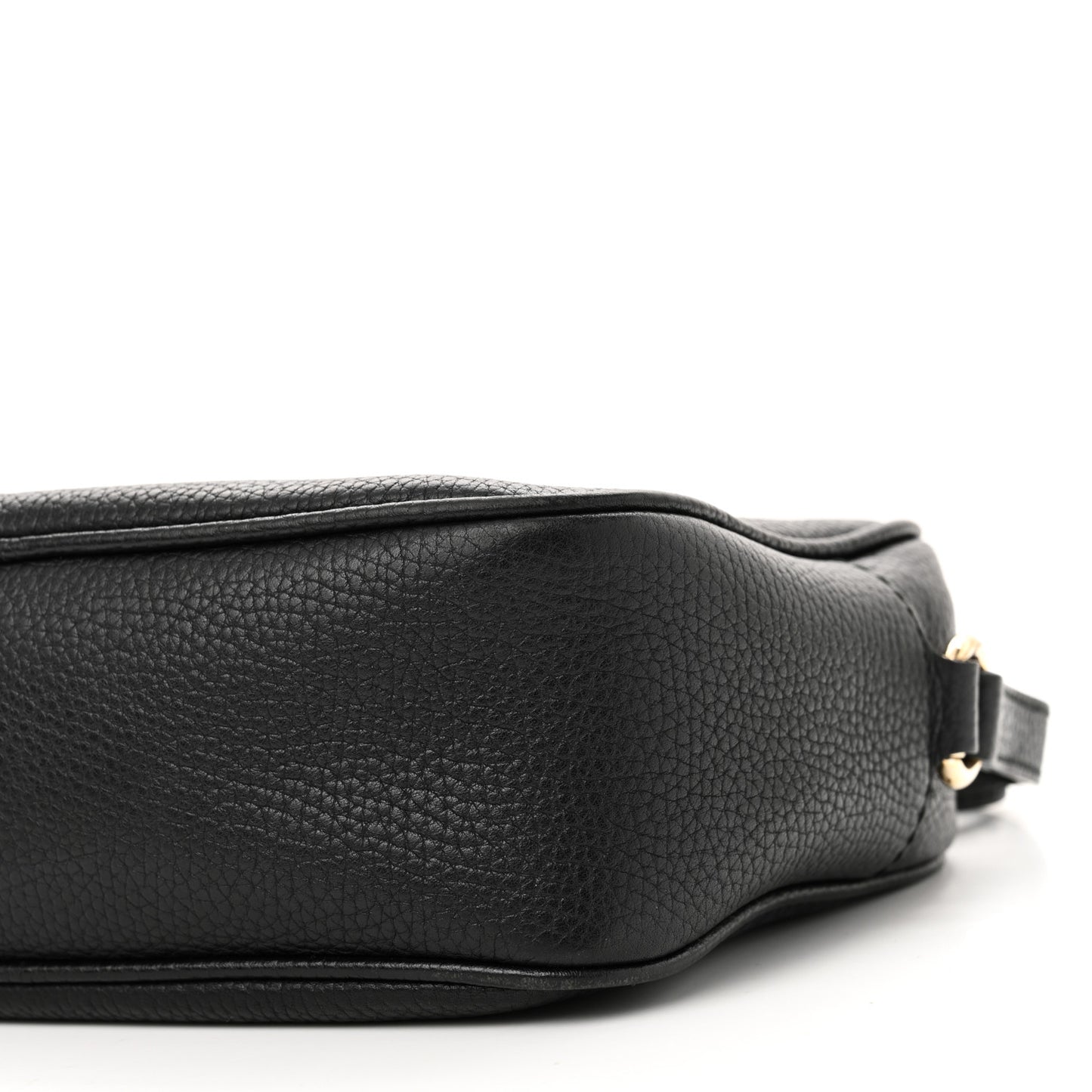 Pebbled Calfskin Small Soho Disco Bag Black