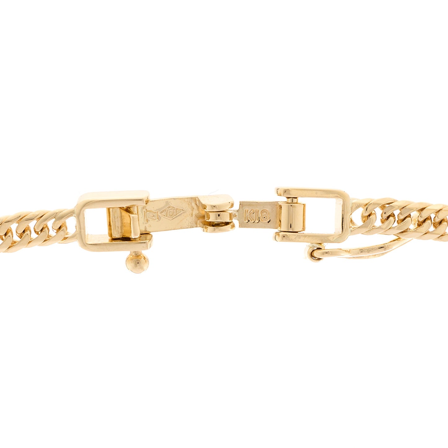18K Yellow Gold Curb Chain Necklace 17.75"