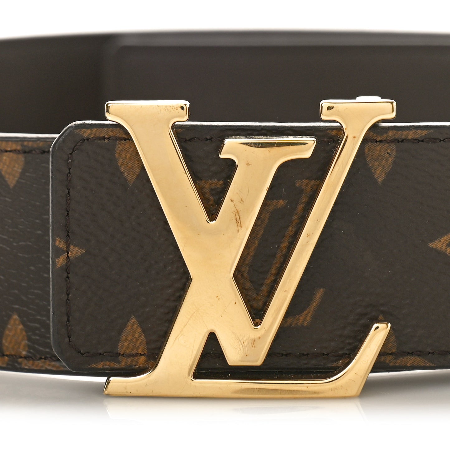 Calfskin Monogram 30mm LV Initiales Reversible Belt 85 34 Brown