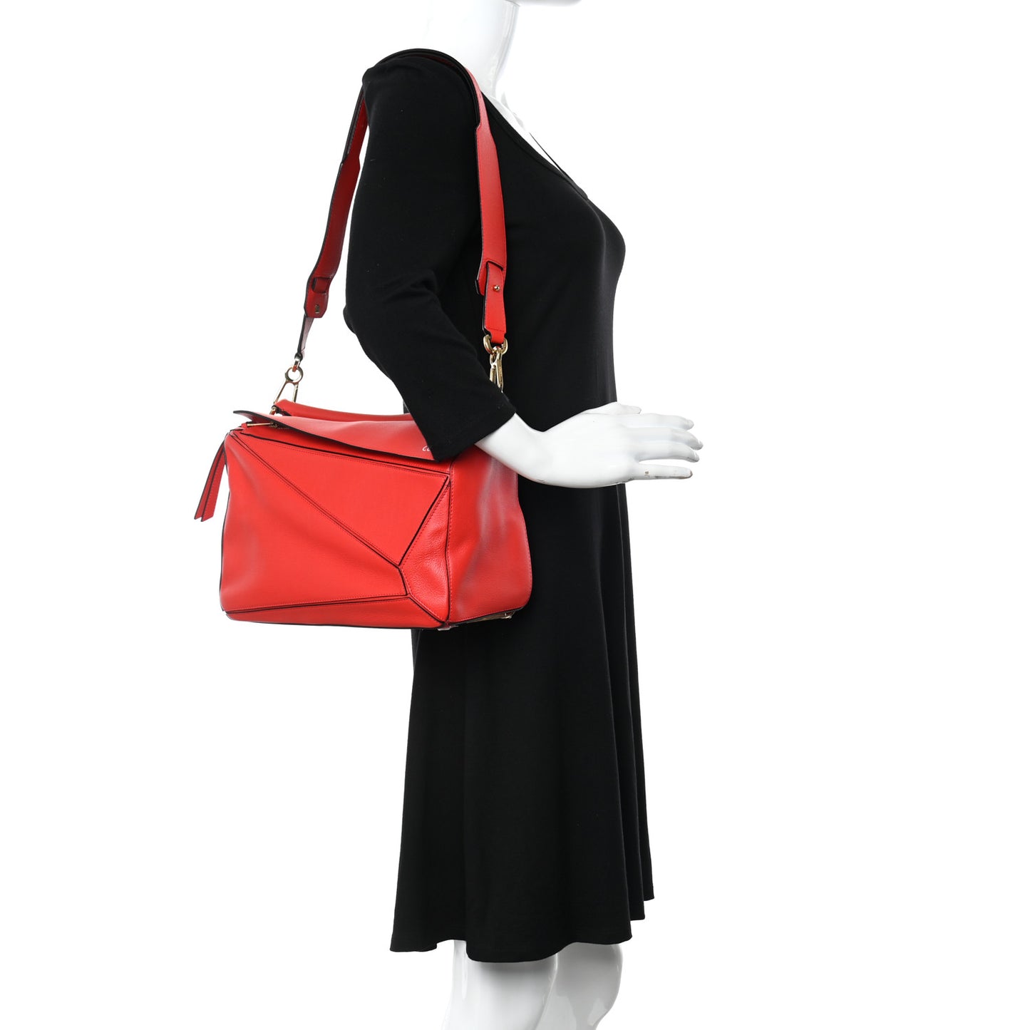 Calfskin Medium Puzzle Bag Scarlet